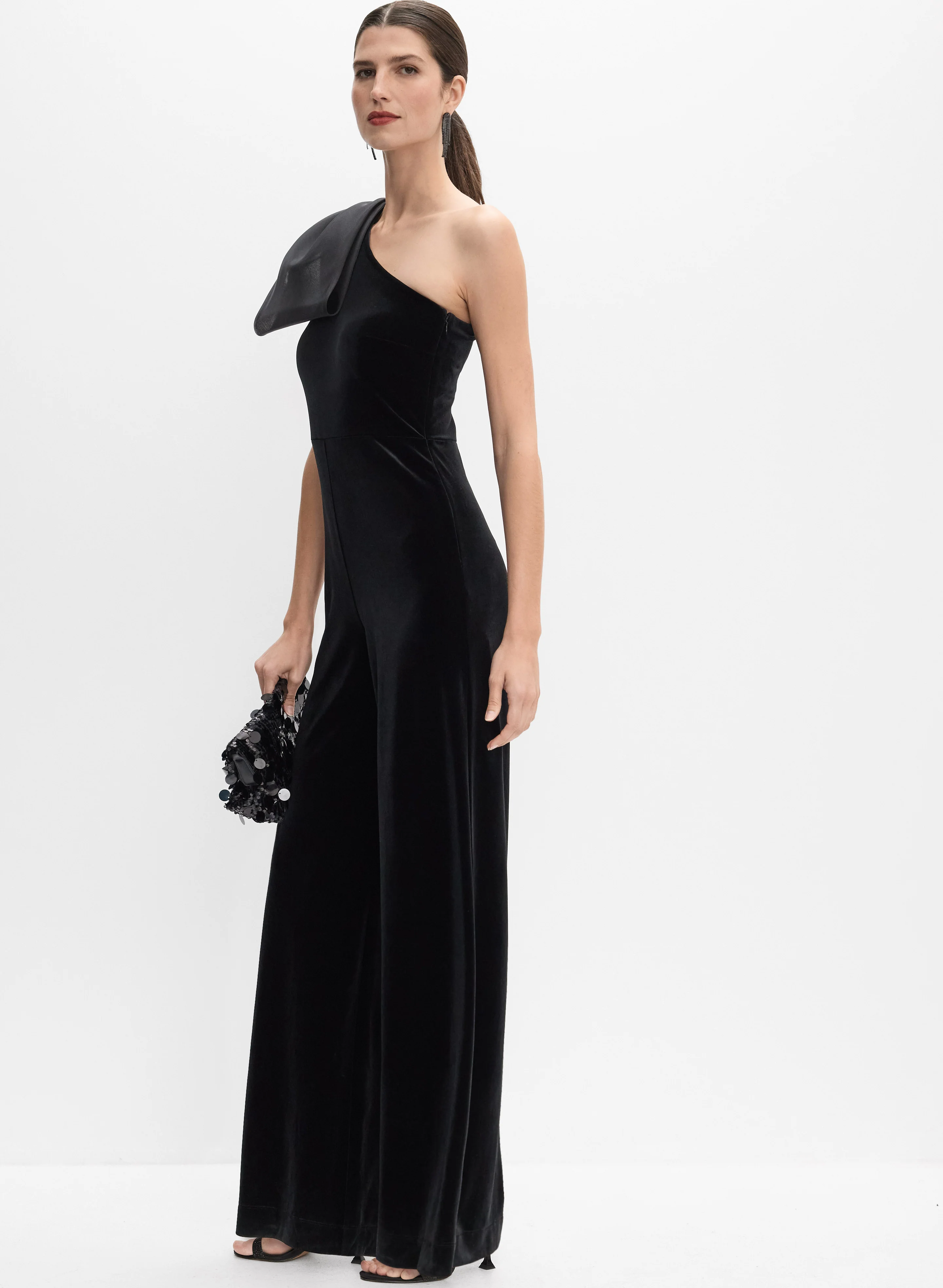 Organza Bow Velvet Jumpsuit - Image 5