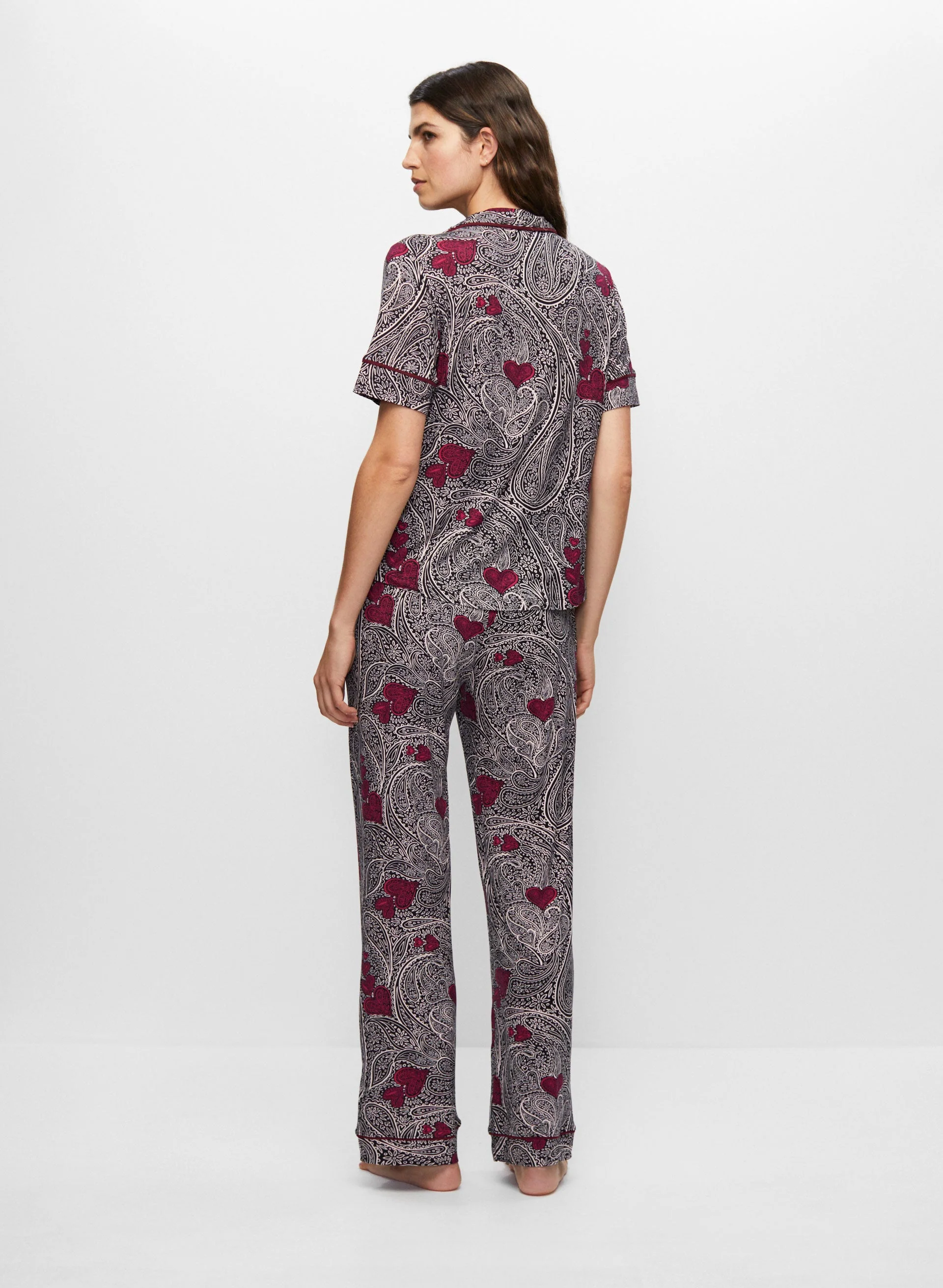 Paisley Heart Print Pyjama Set - Image 2