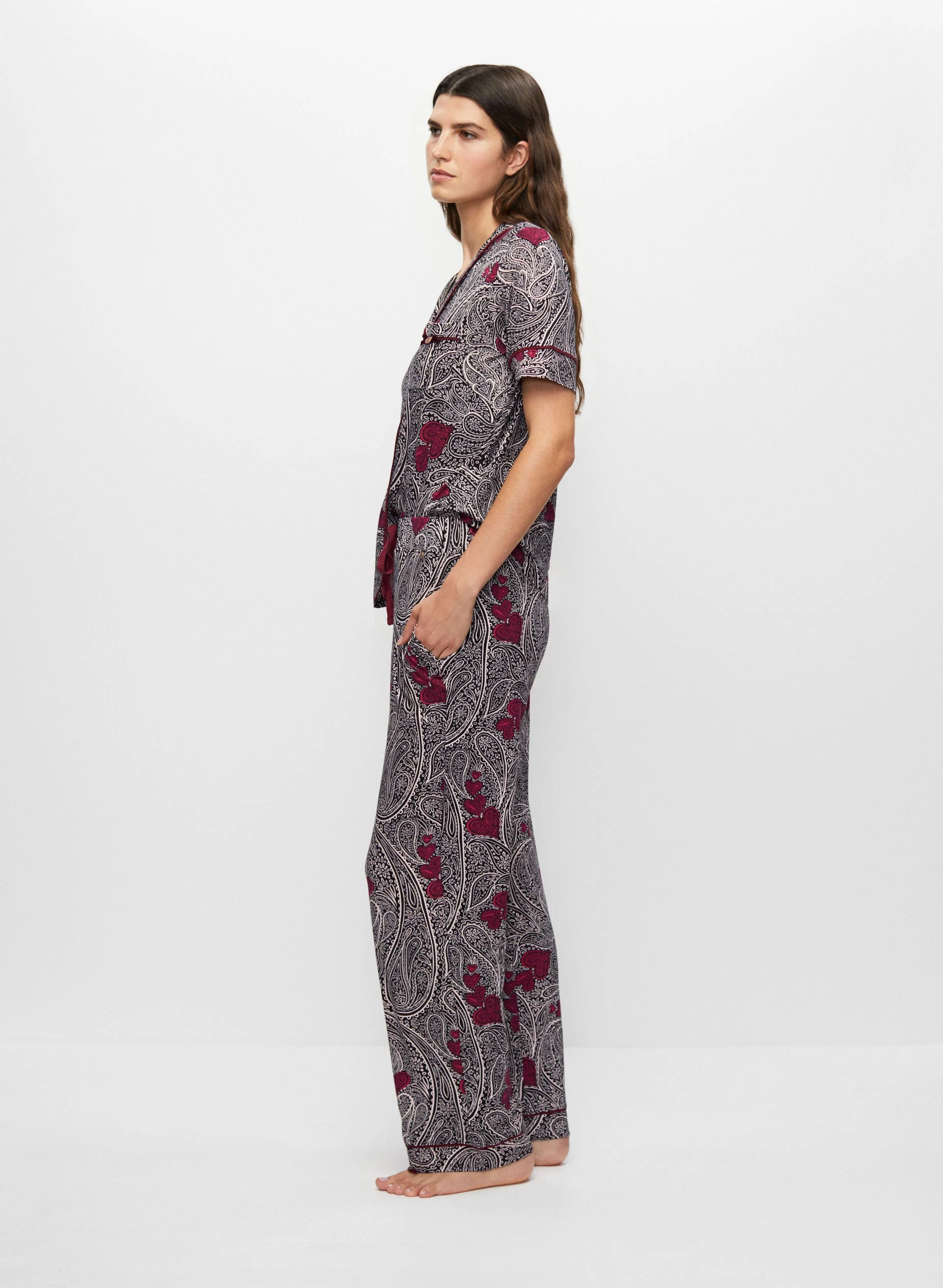 Paisley Heart Print Pyjama Set - Image 3