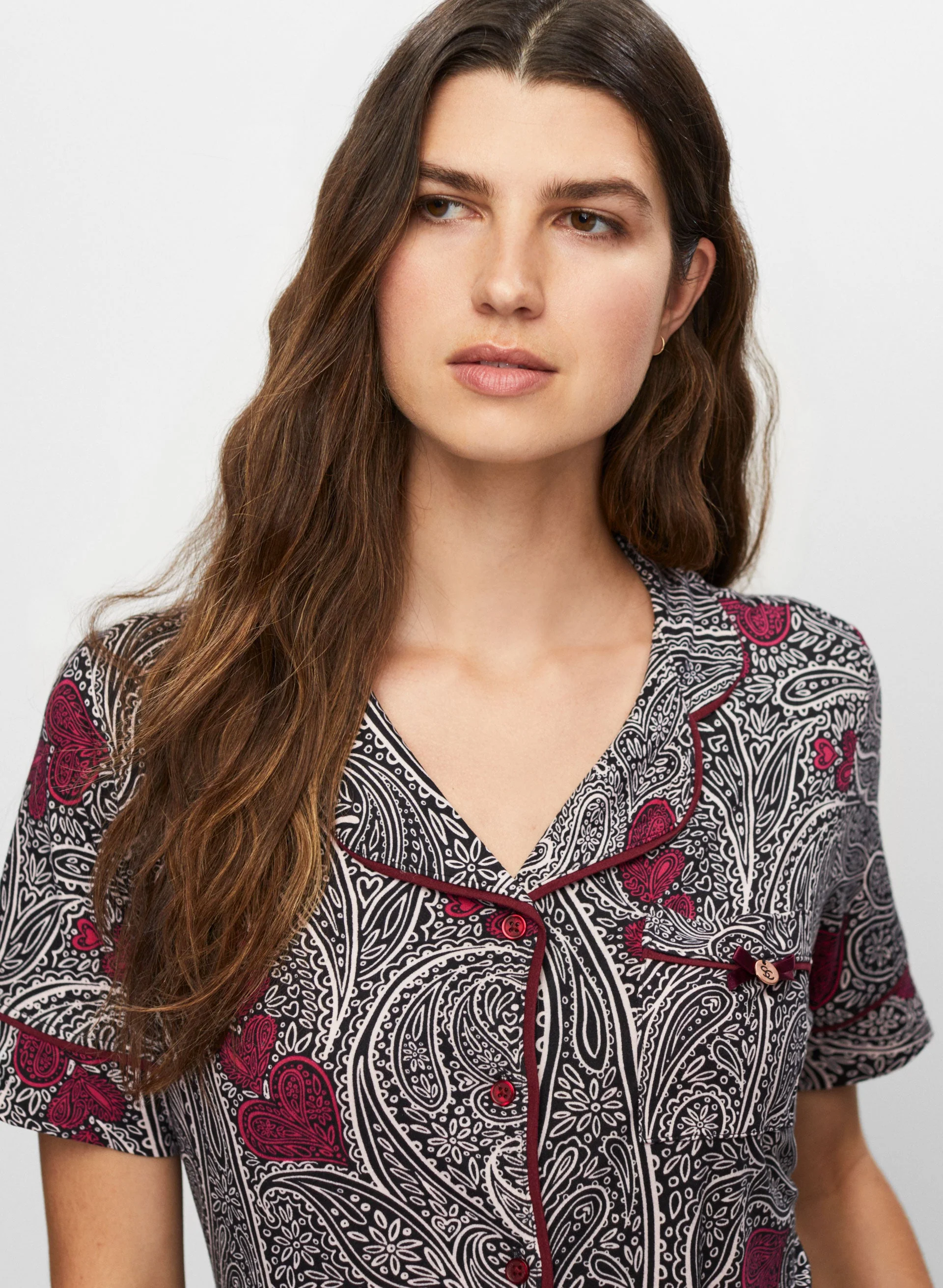 Paisley Heart Print Pyjama Set - Image 4