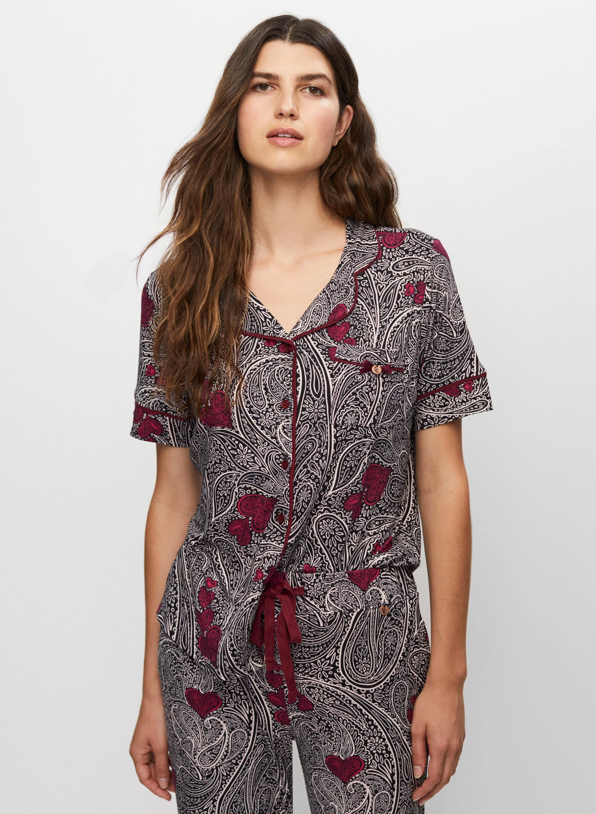 Paisley Heart Print Pyjama Set - Image 5