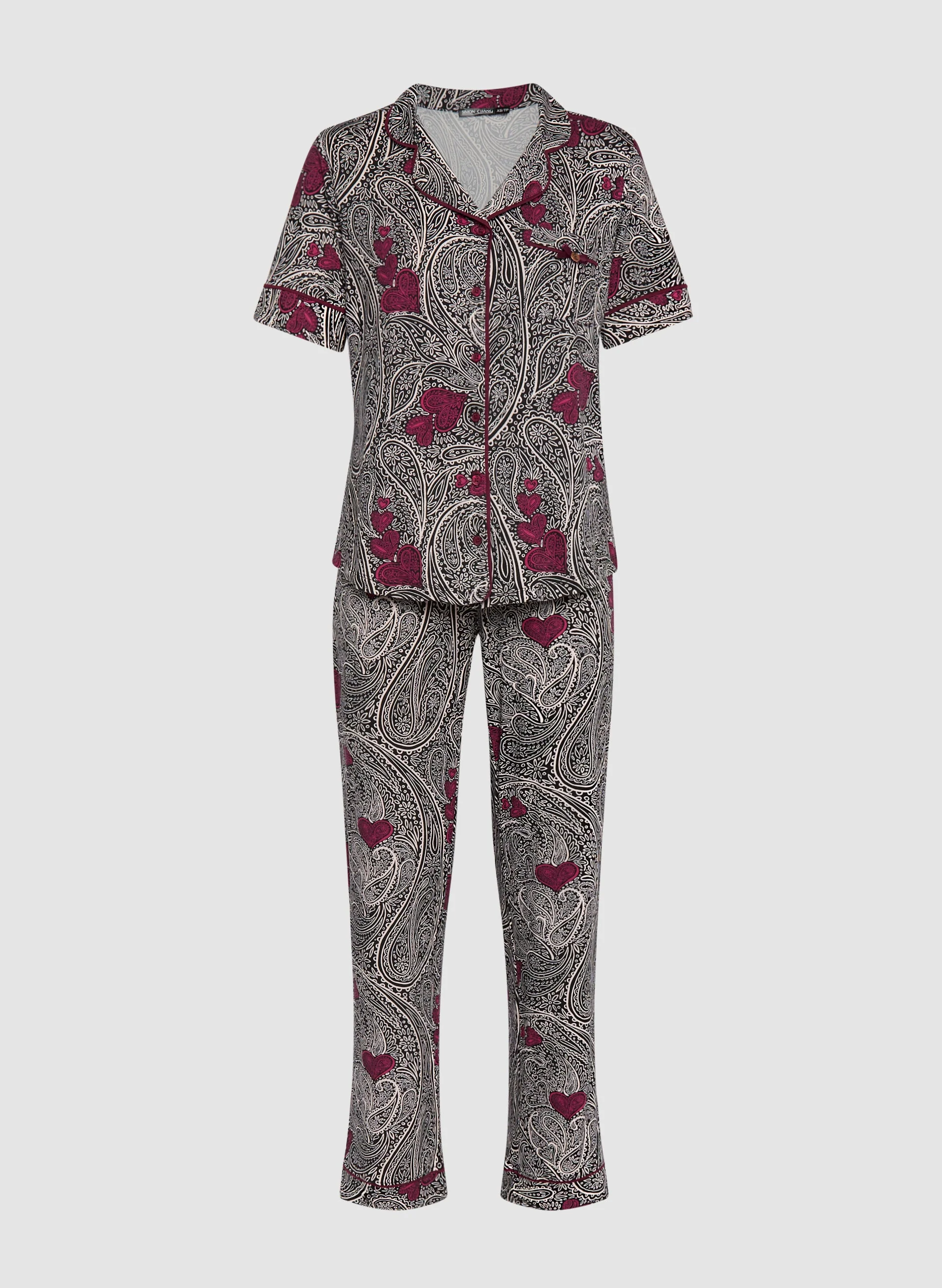 Paisley Heart Print Pyjama Set - Image 6