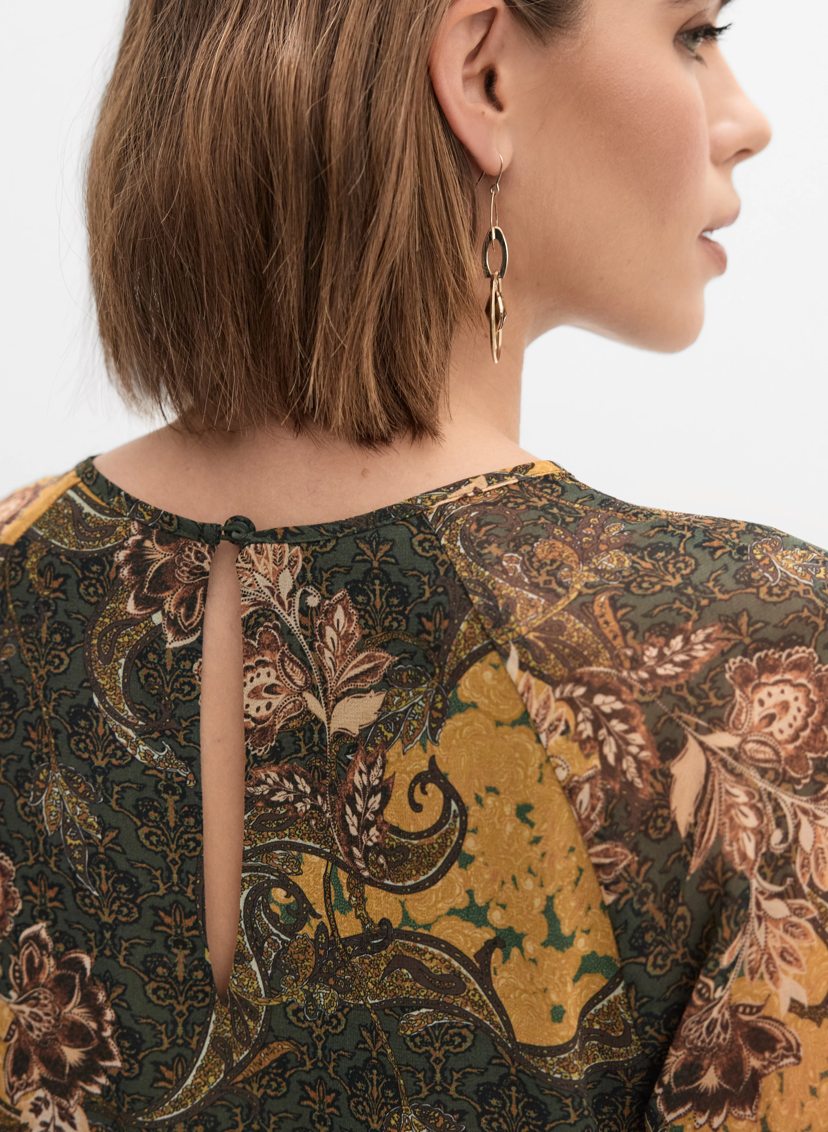 Paisley Plissé Detail Top - Image 3