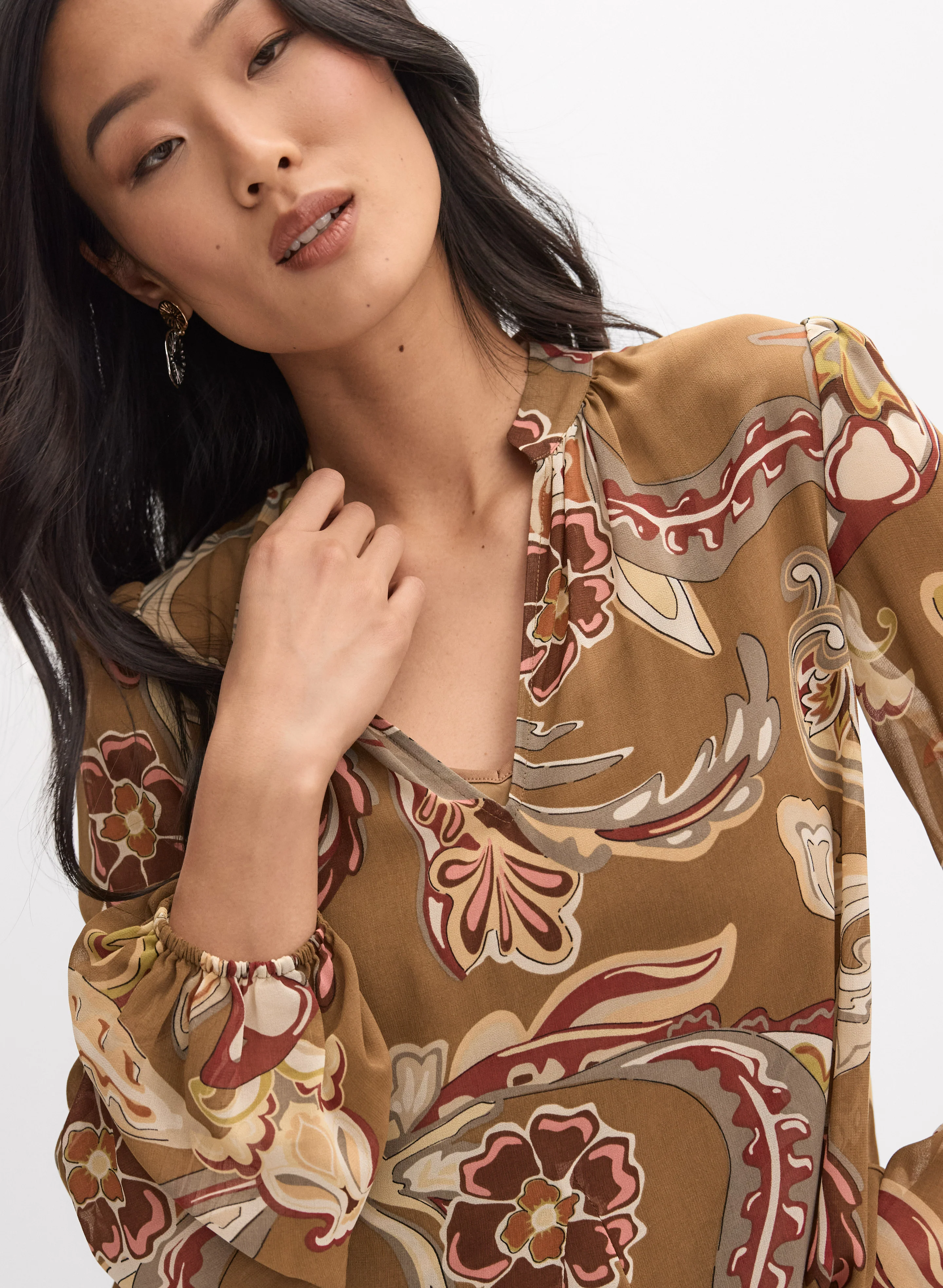 Paisley Print Chiffon Blouse - Image 2