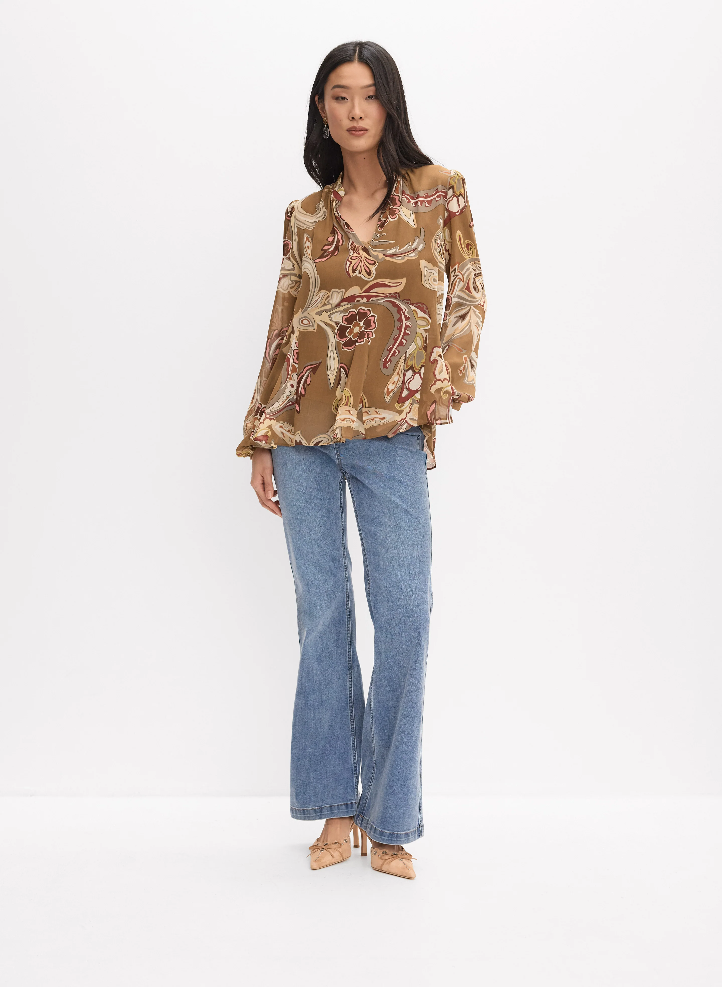 Paisley Print Chiffon Blouse - Image 3