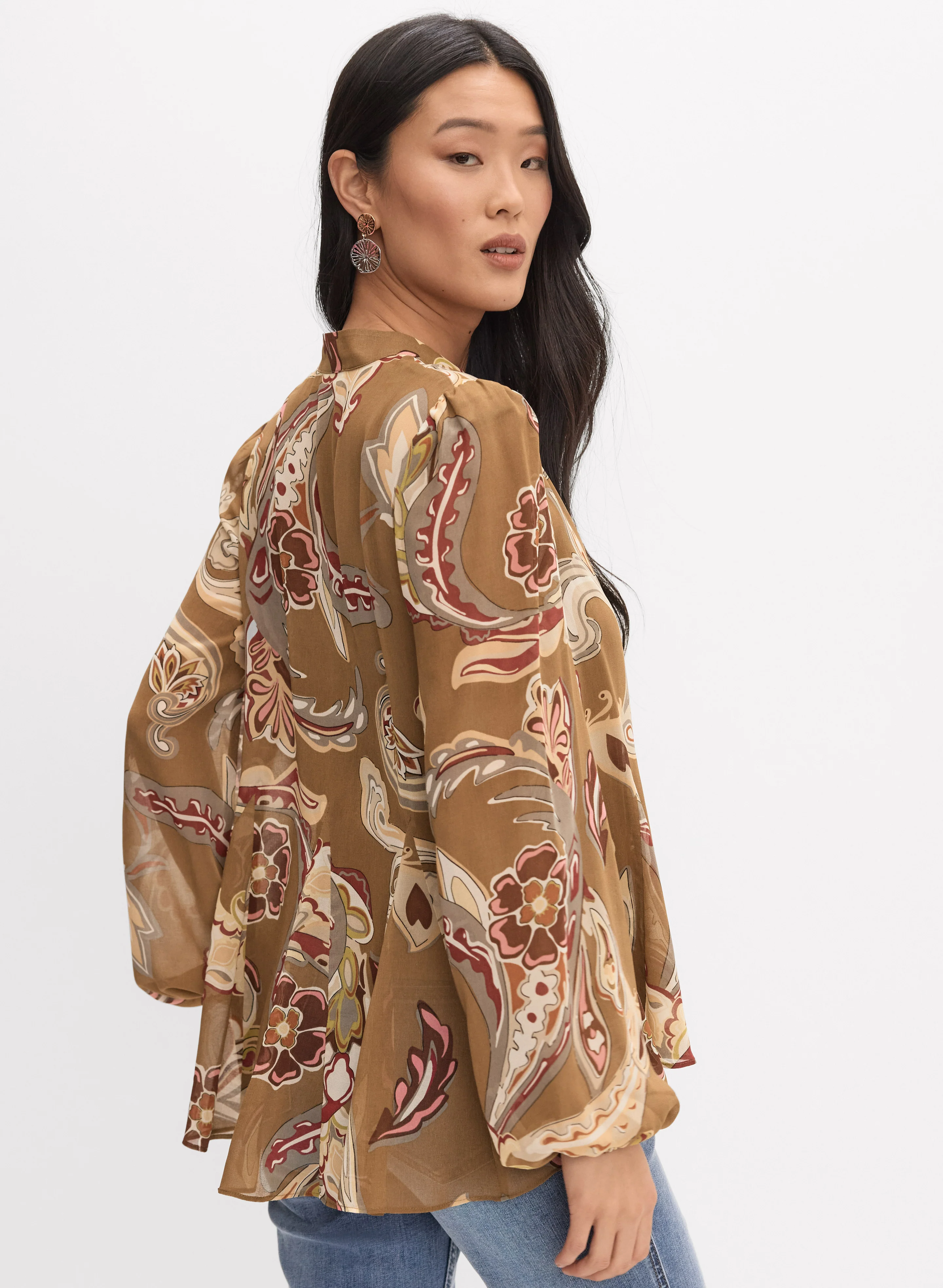 Paisley Print Chiffon Blouse - Image 4