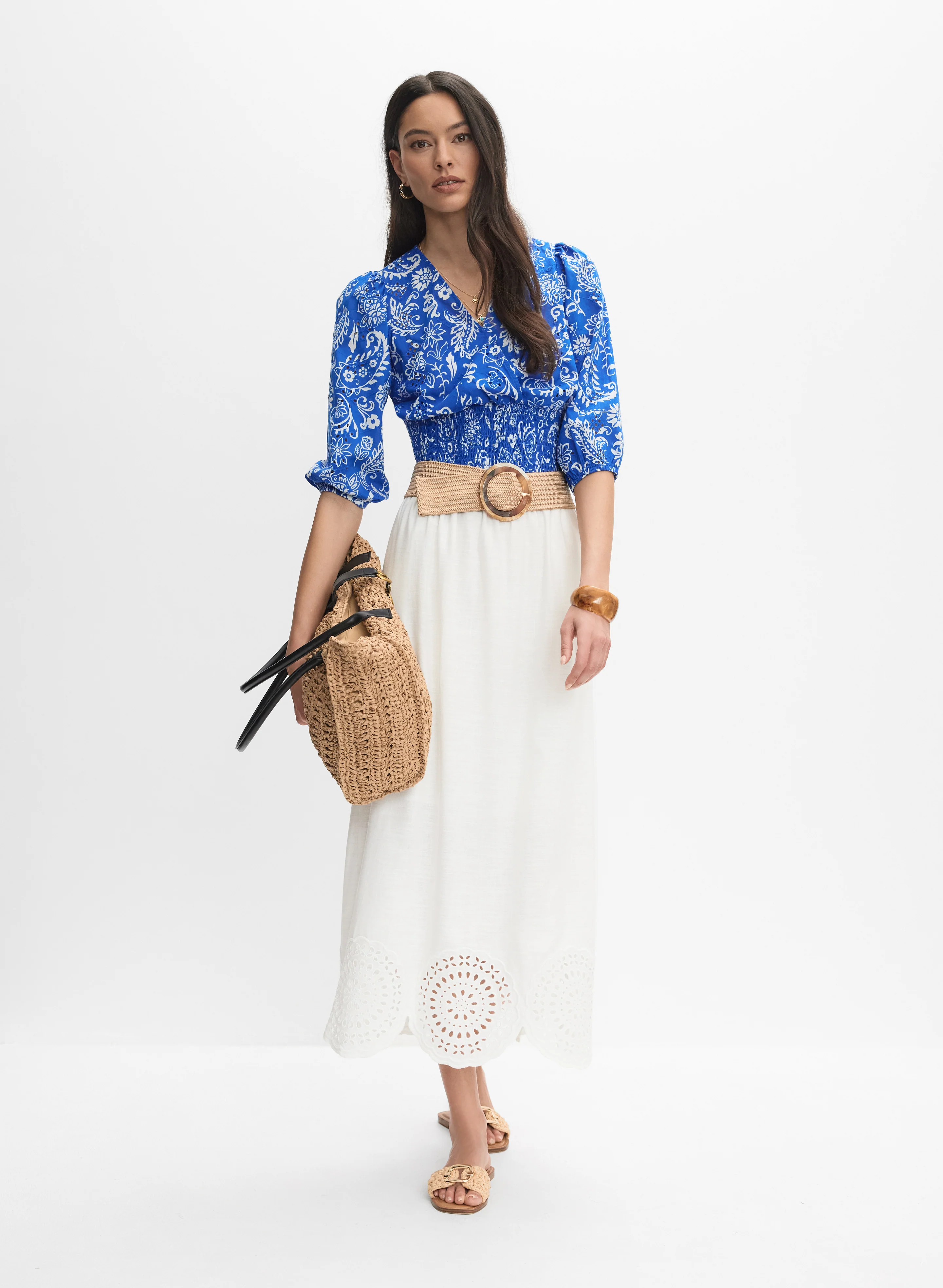 Paisley Smocked Waist Blouse - Image 2