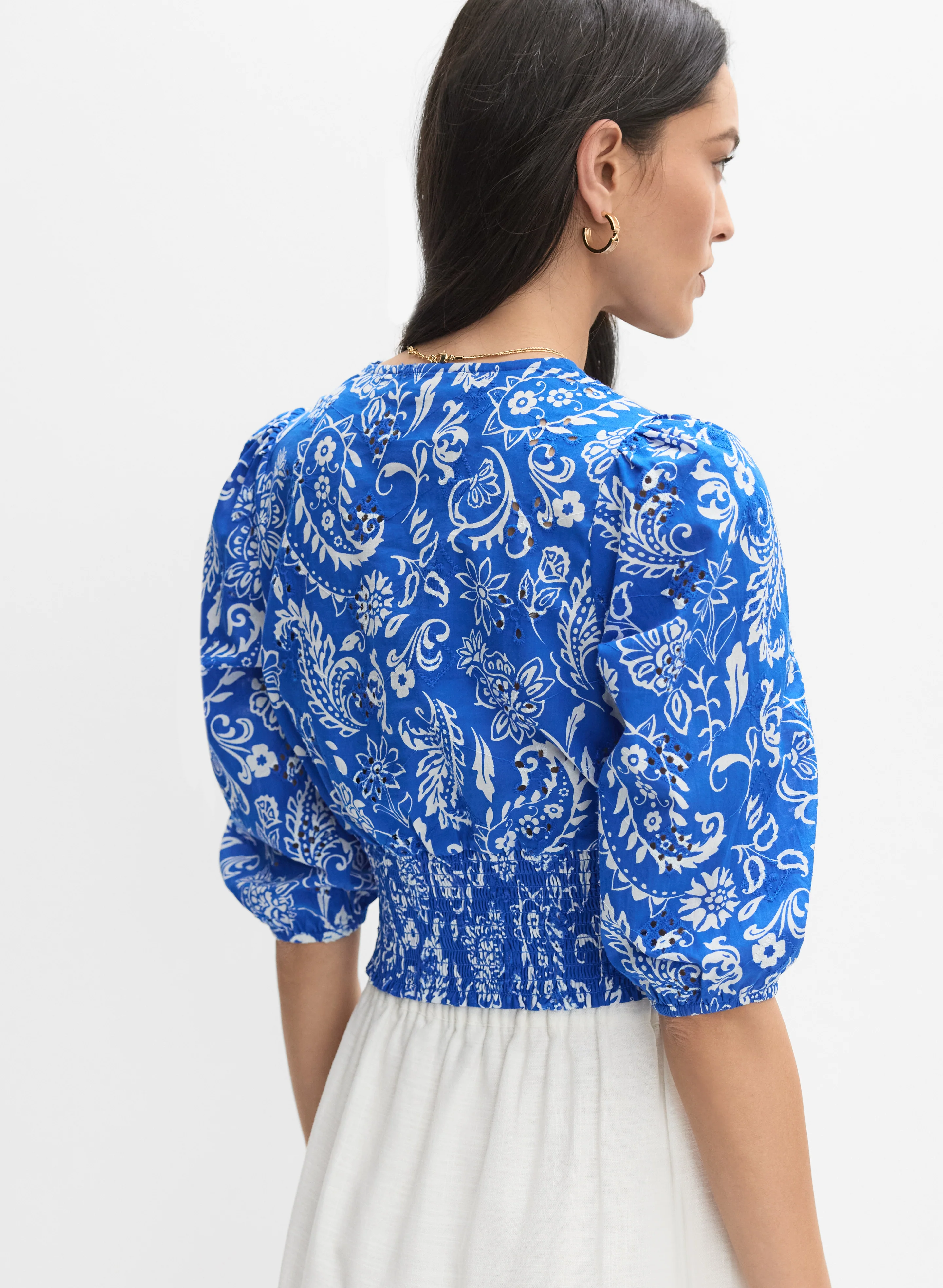 Paisley Smocked Waist Blouse - Image 4