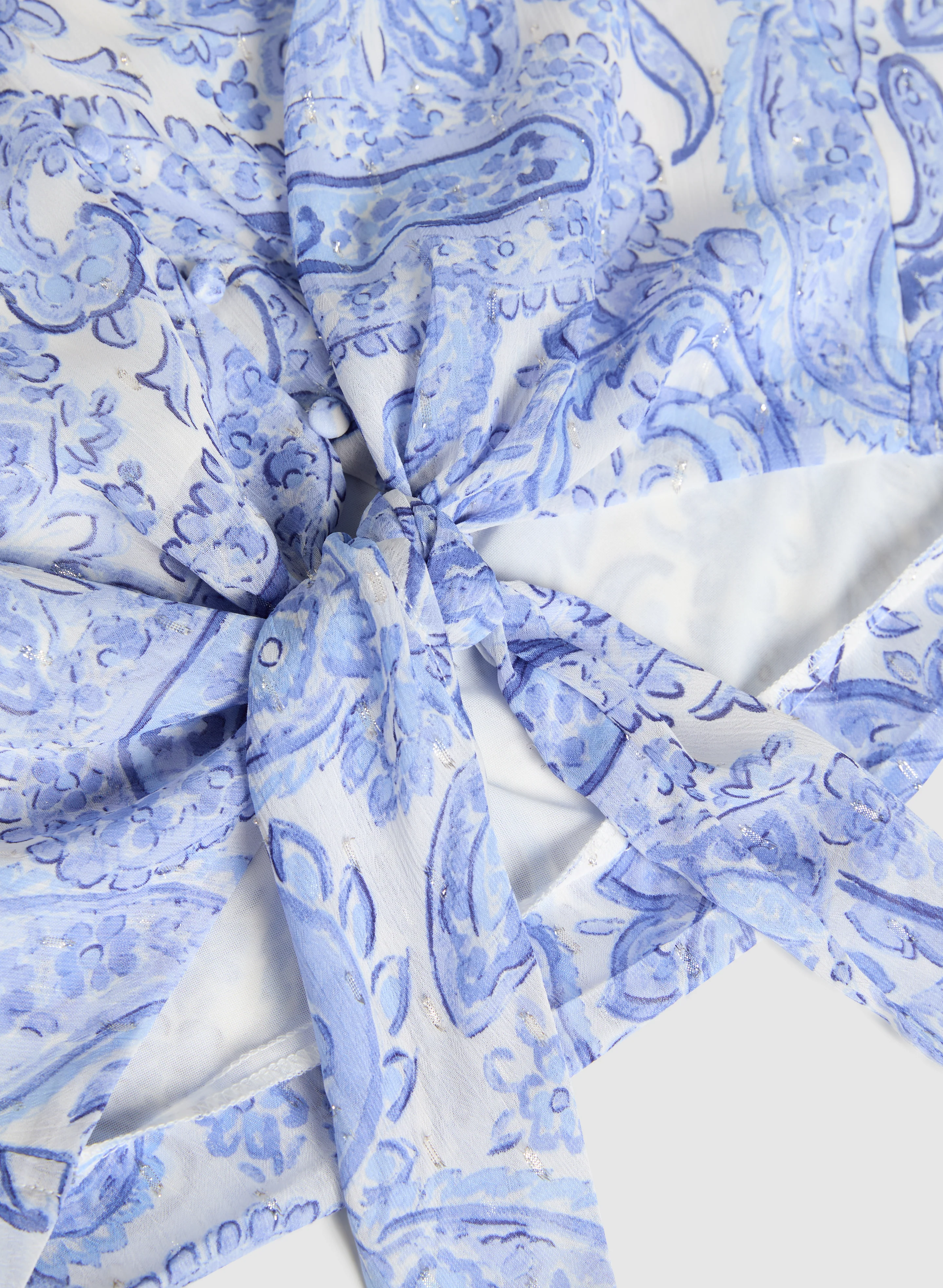 Paisley Tie-Front Blouse - Image 7
