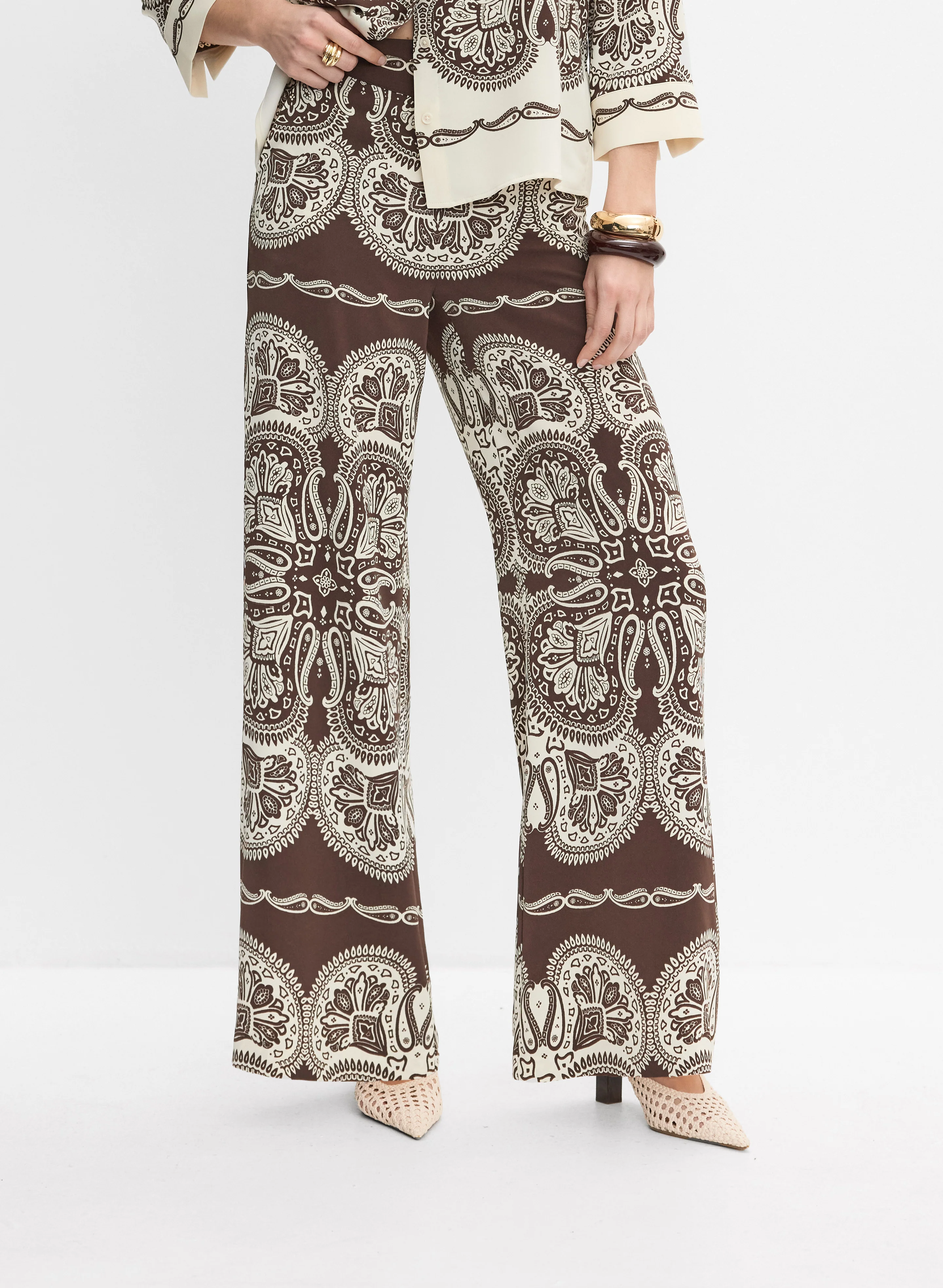 Paisley Wide-Leg Pants