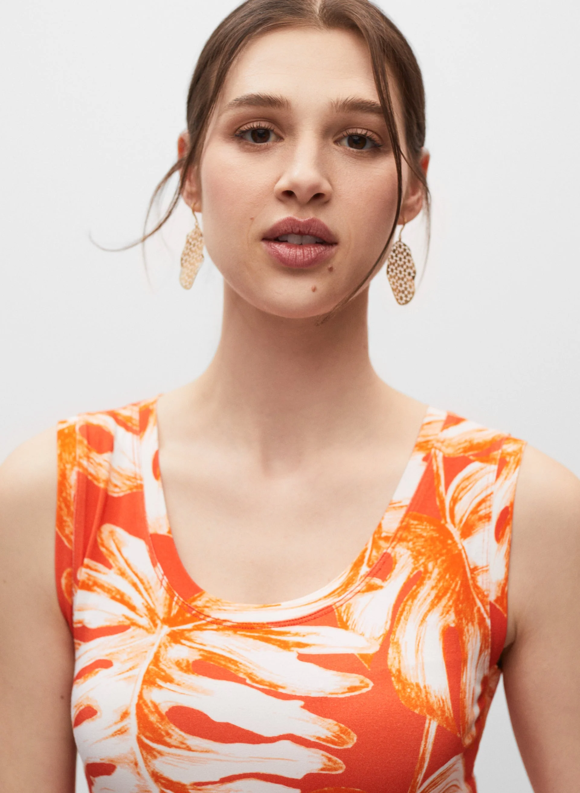 Palm Leaf Print Jersey Dress - Image 4