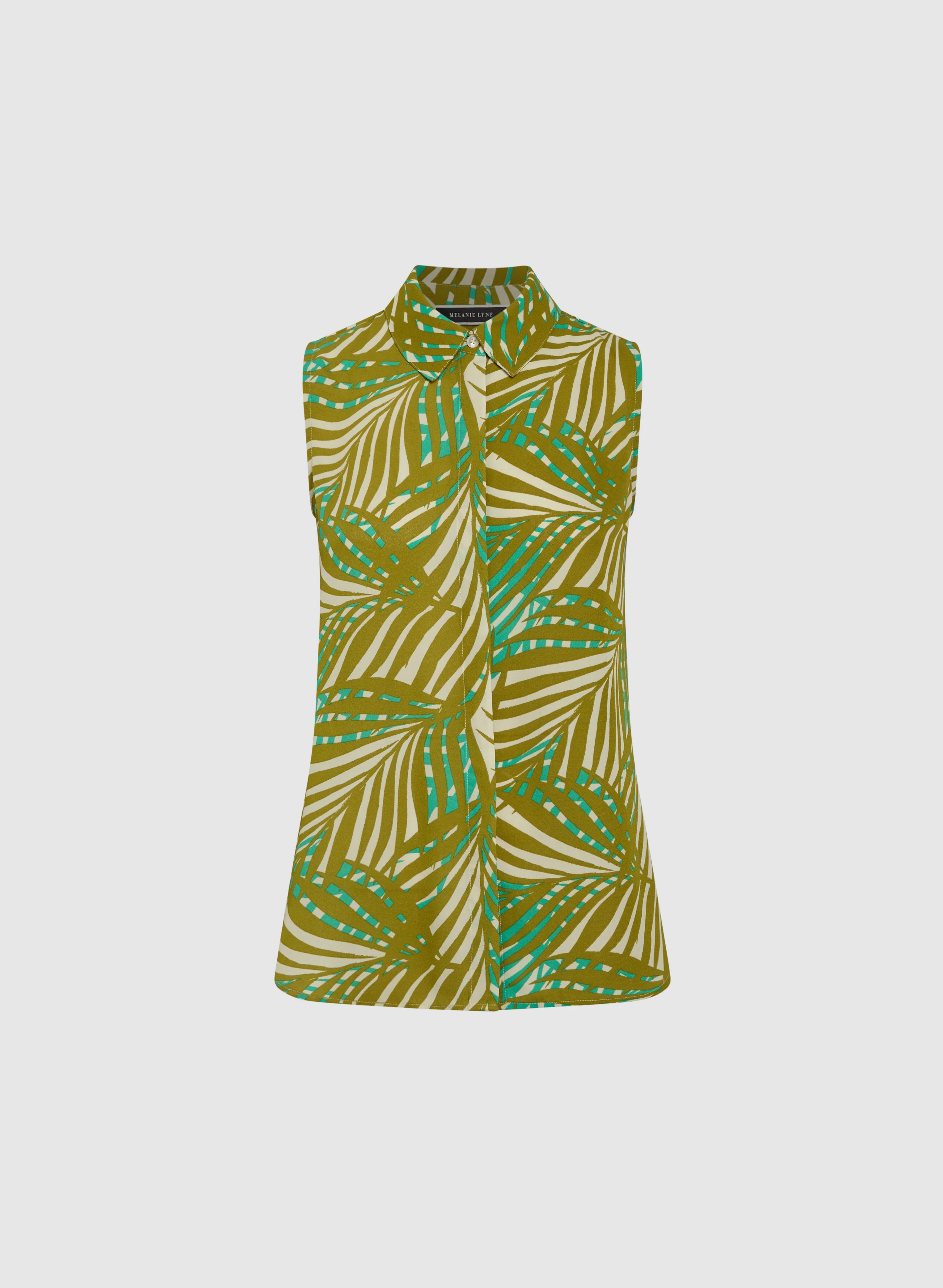 Palm Print Sleeveless Blouse - Image 5