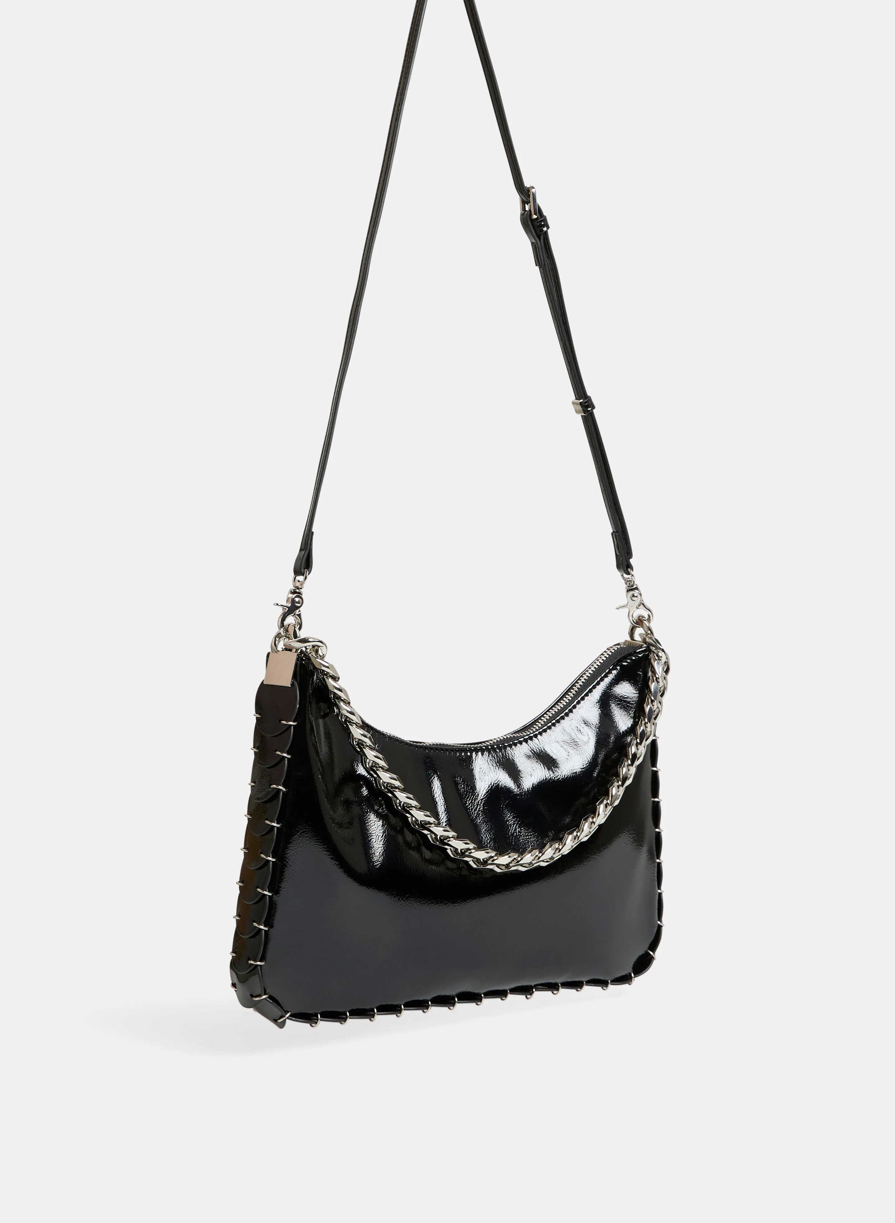 Patent Vegan Leather Handbag - Image 5