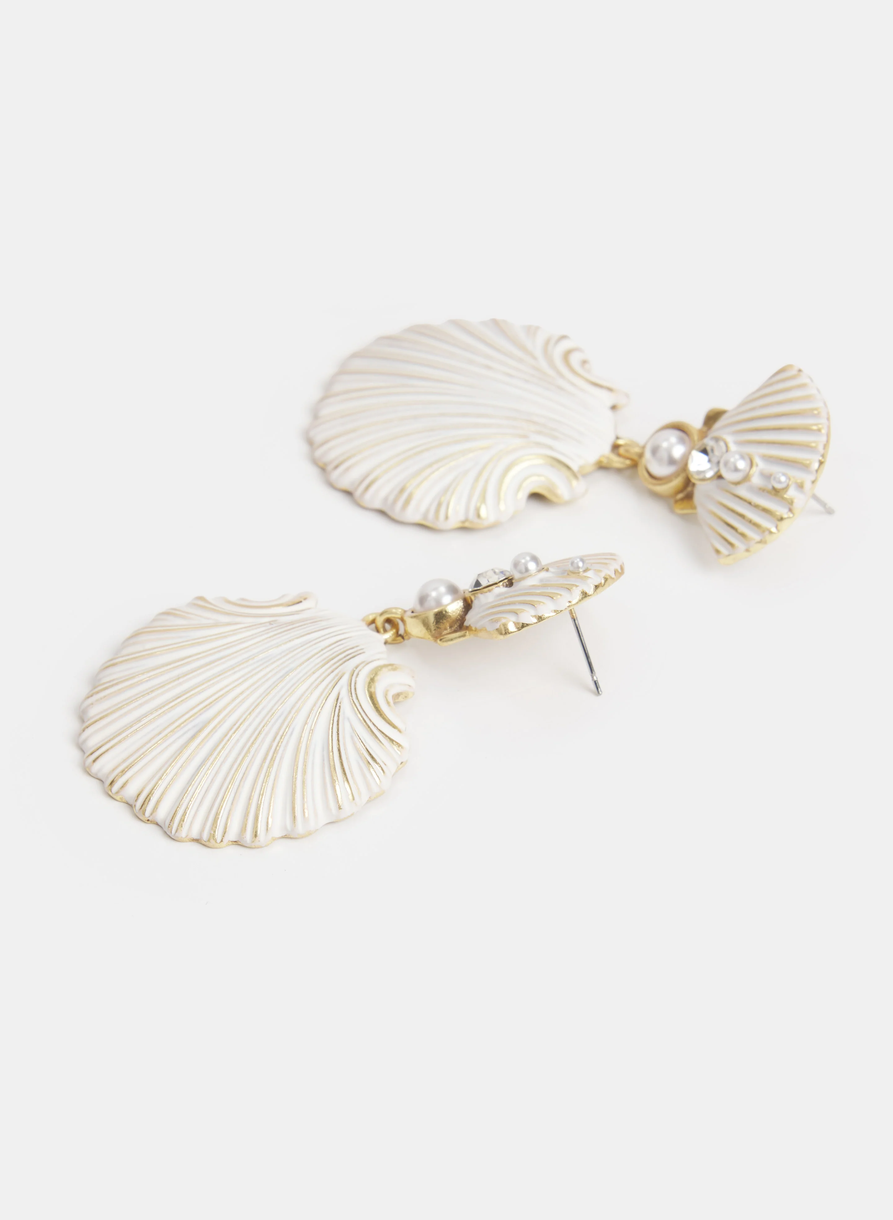 Patina Shell Drop Earrings - Image 2