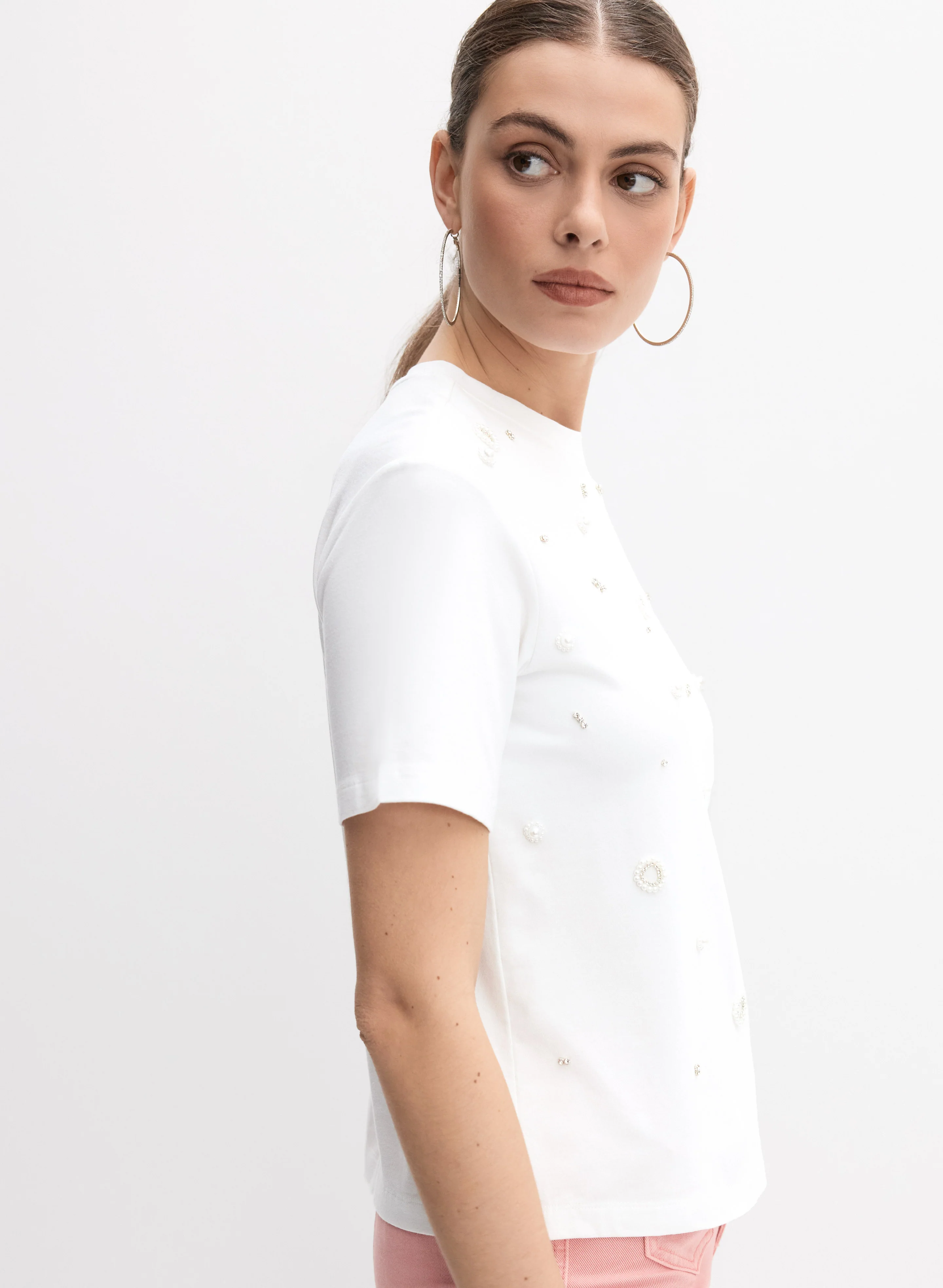 Pearl Beaded T-Shirt - Image 2