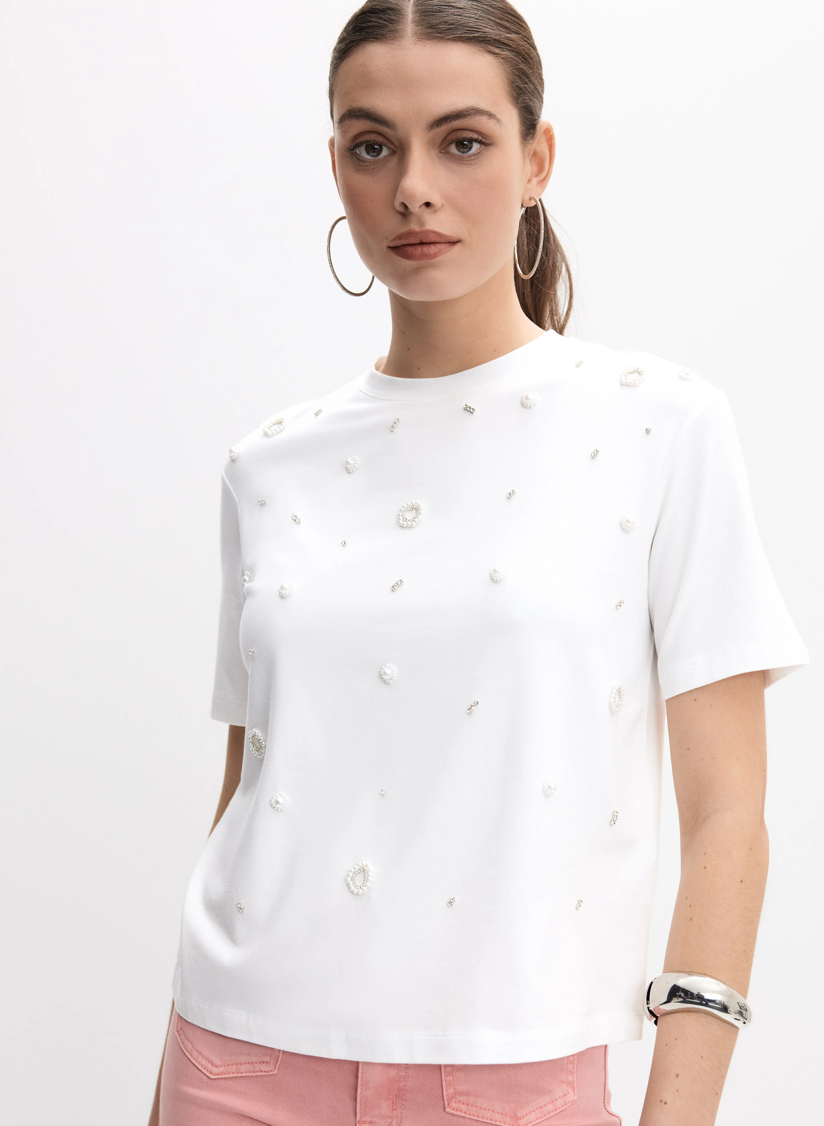 Pearl Beaded T-Shirt - Image 8