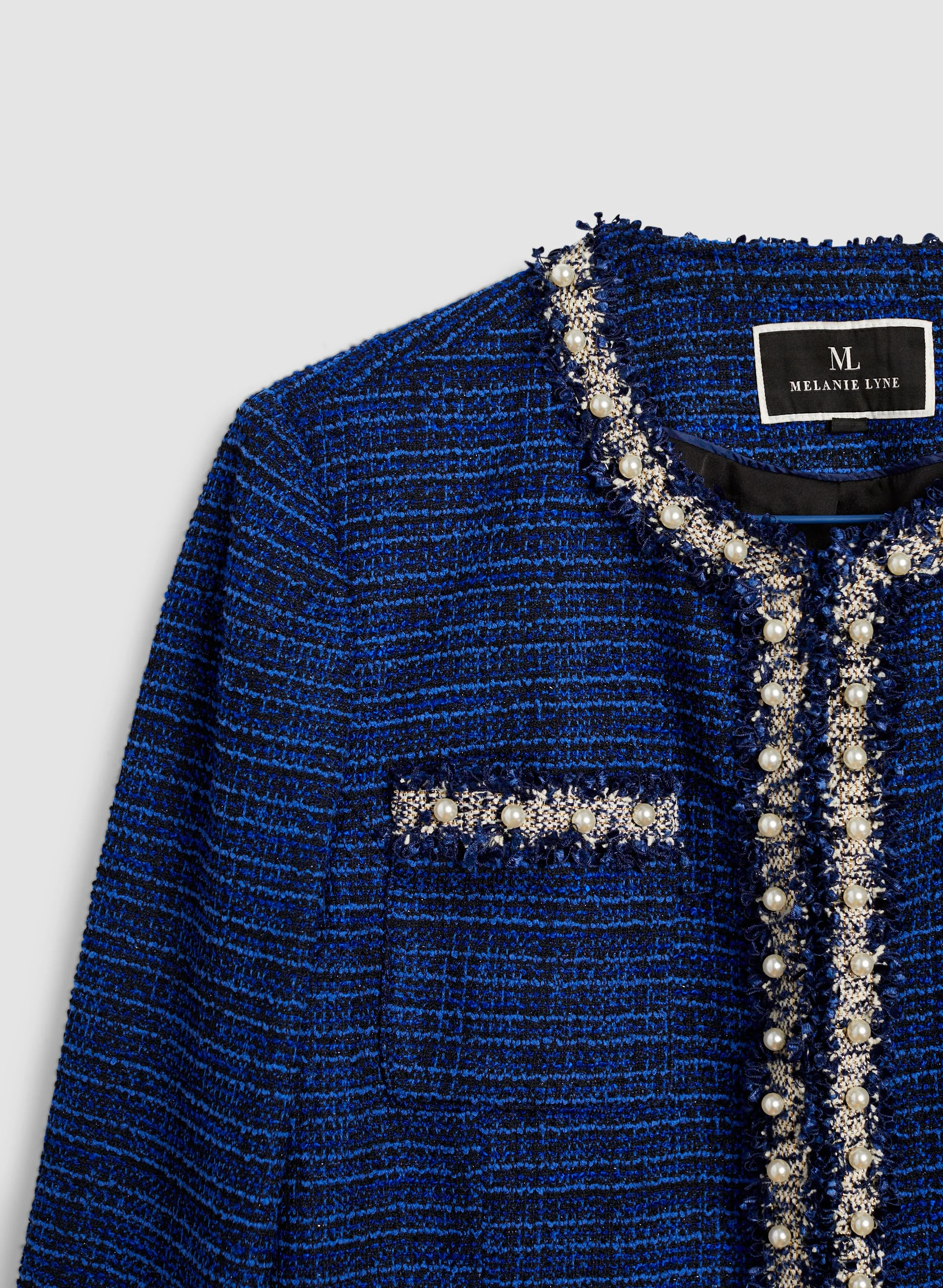 Pearl Detail Boucle Jacket - Image 6