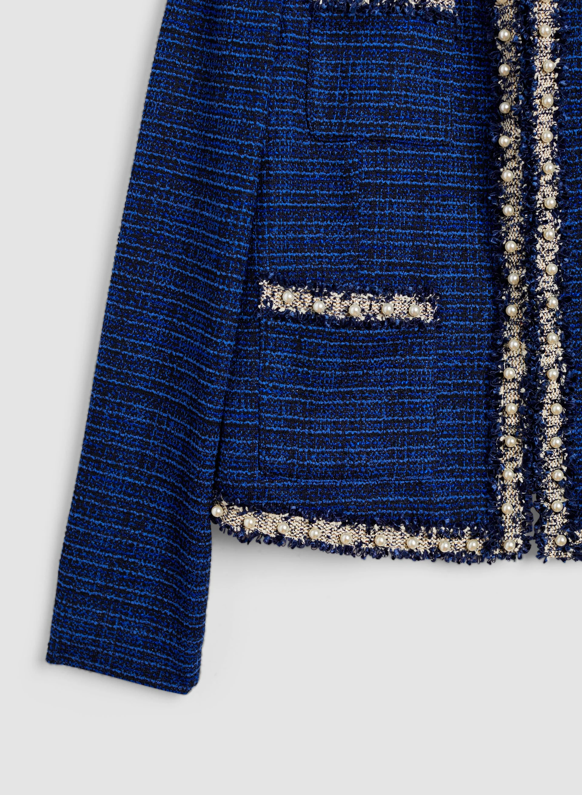Pearl Detail Boucle Jacket - Image 8