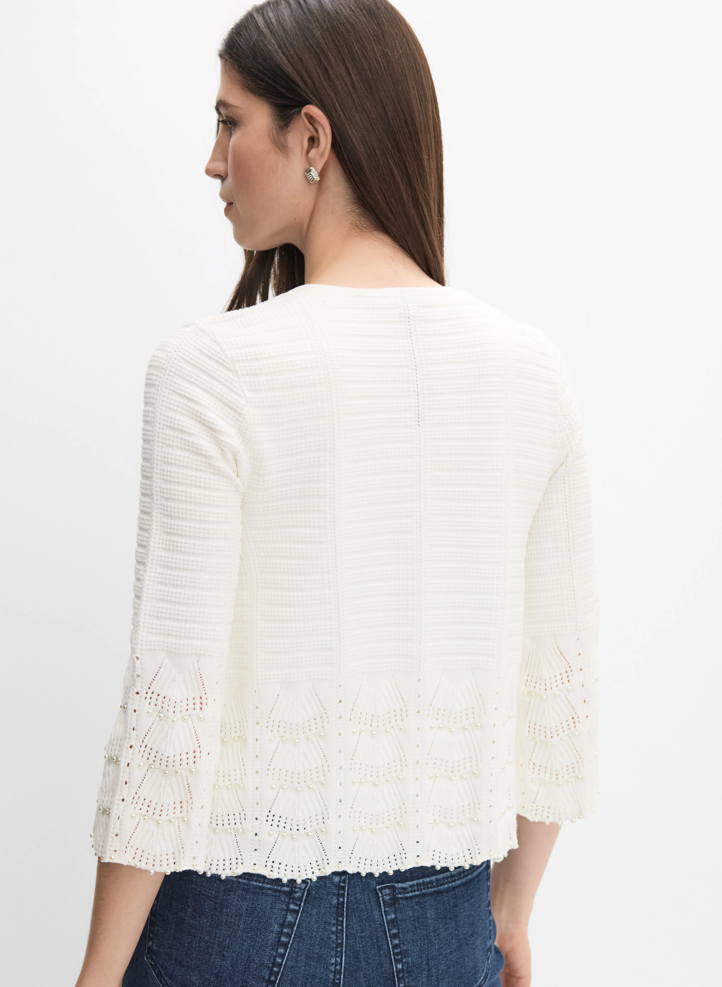 Pearl Embellished Cardigan - Image 4