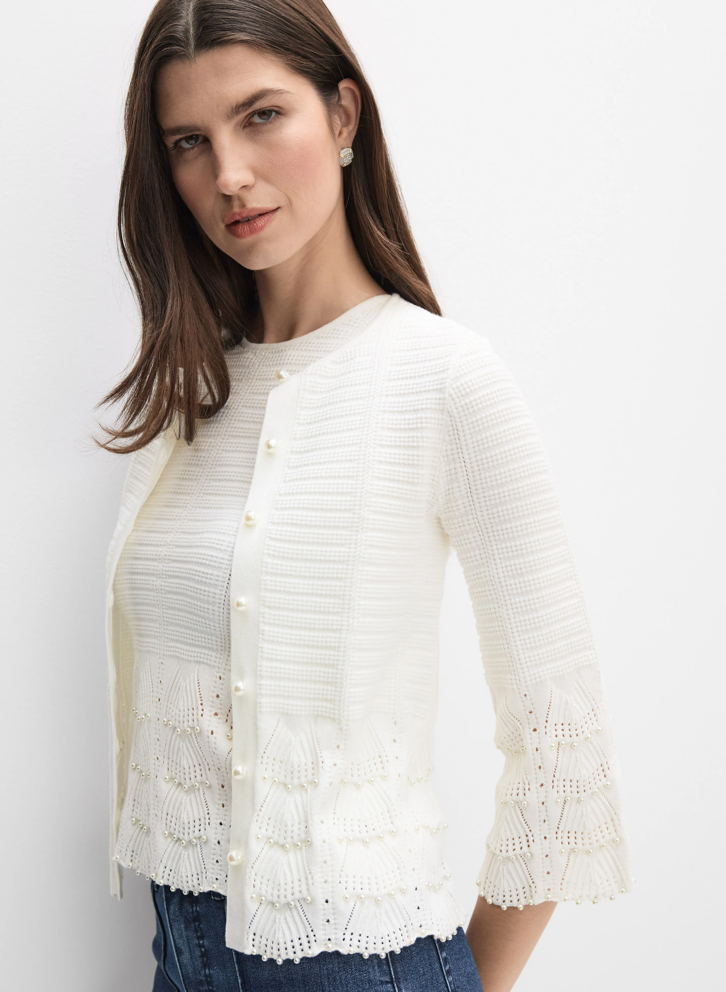 Pearl Embellished Cardigan - Image 8