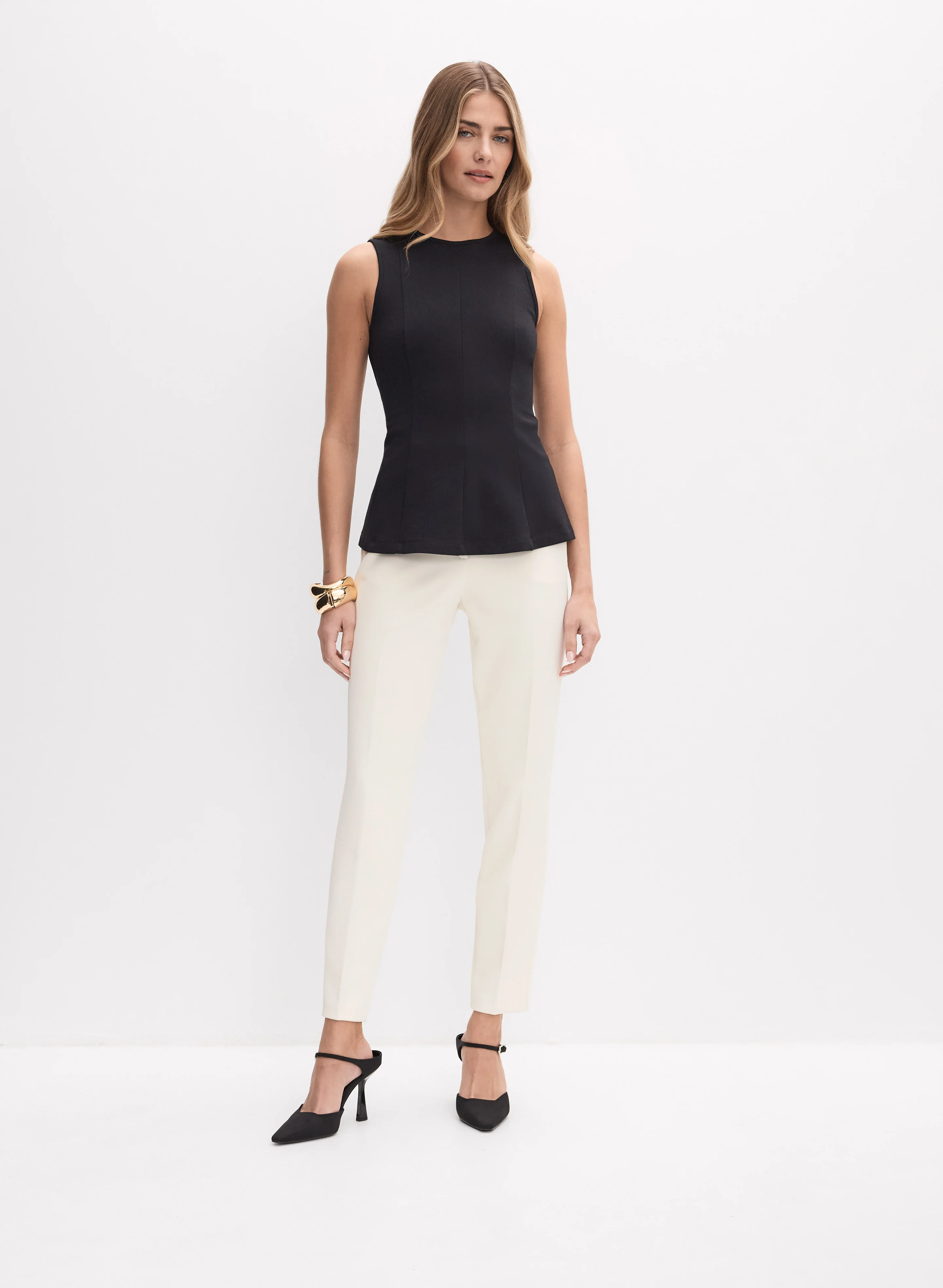 Peplum Ponte de Roma Top - Image 3