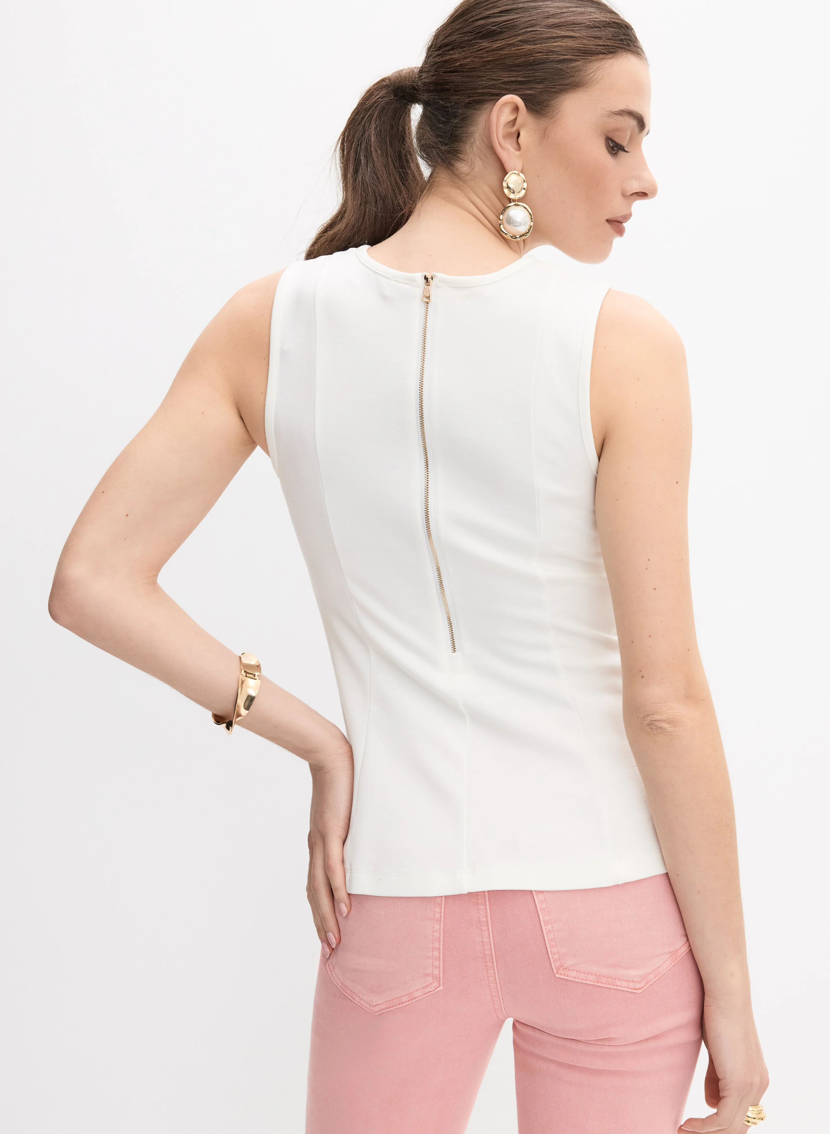 Peplum Ponte de Roma Top - Image 4