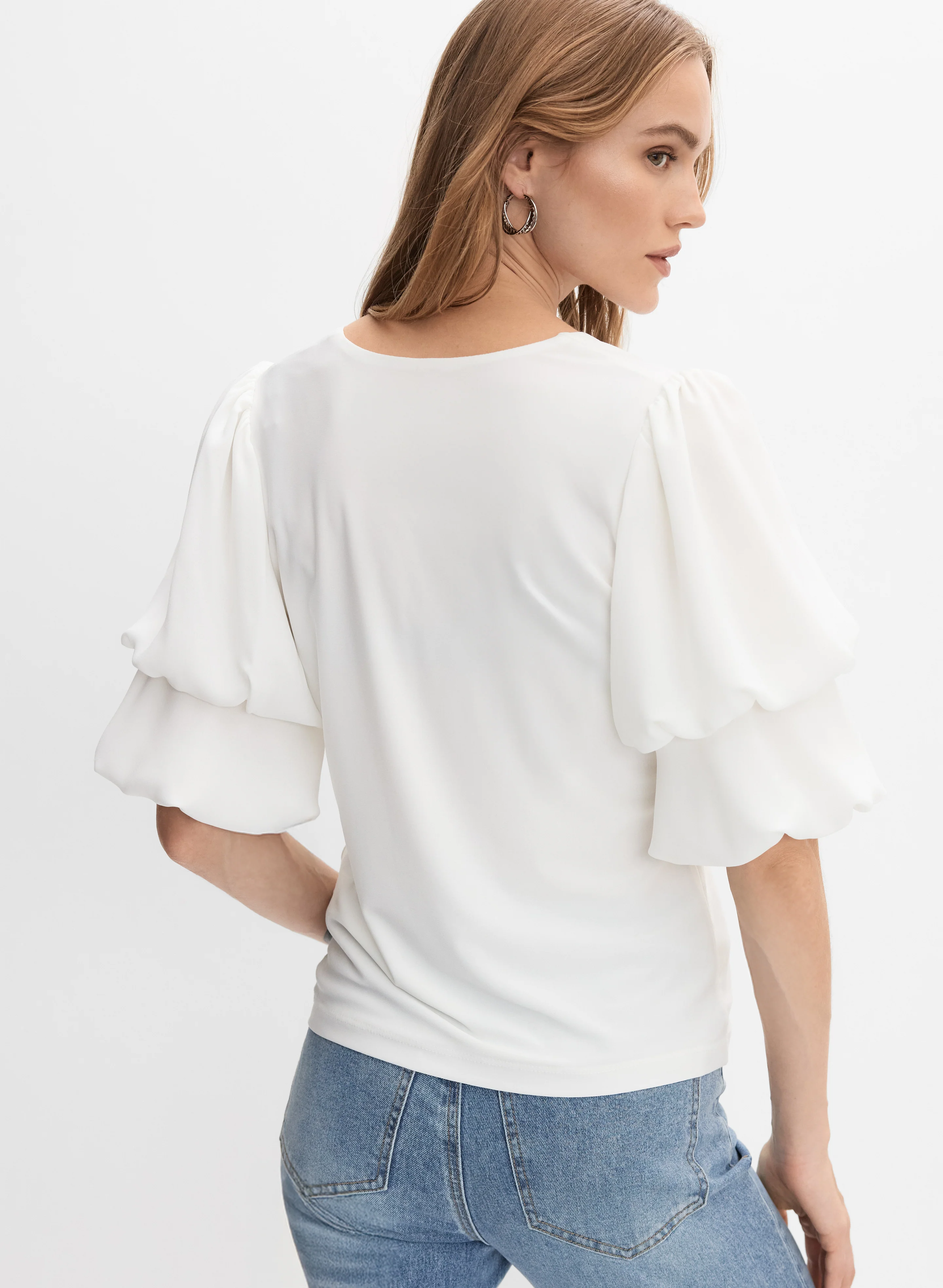 Pinched Puff Sleeve Top - Image 4