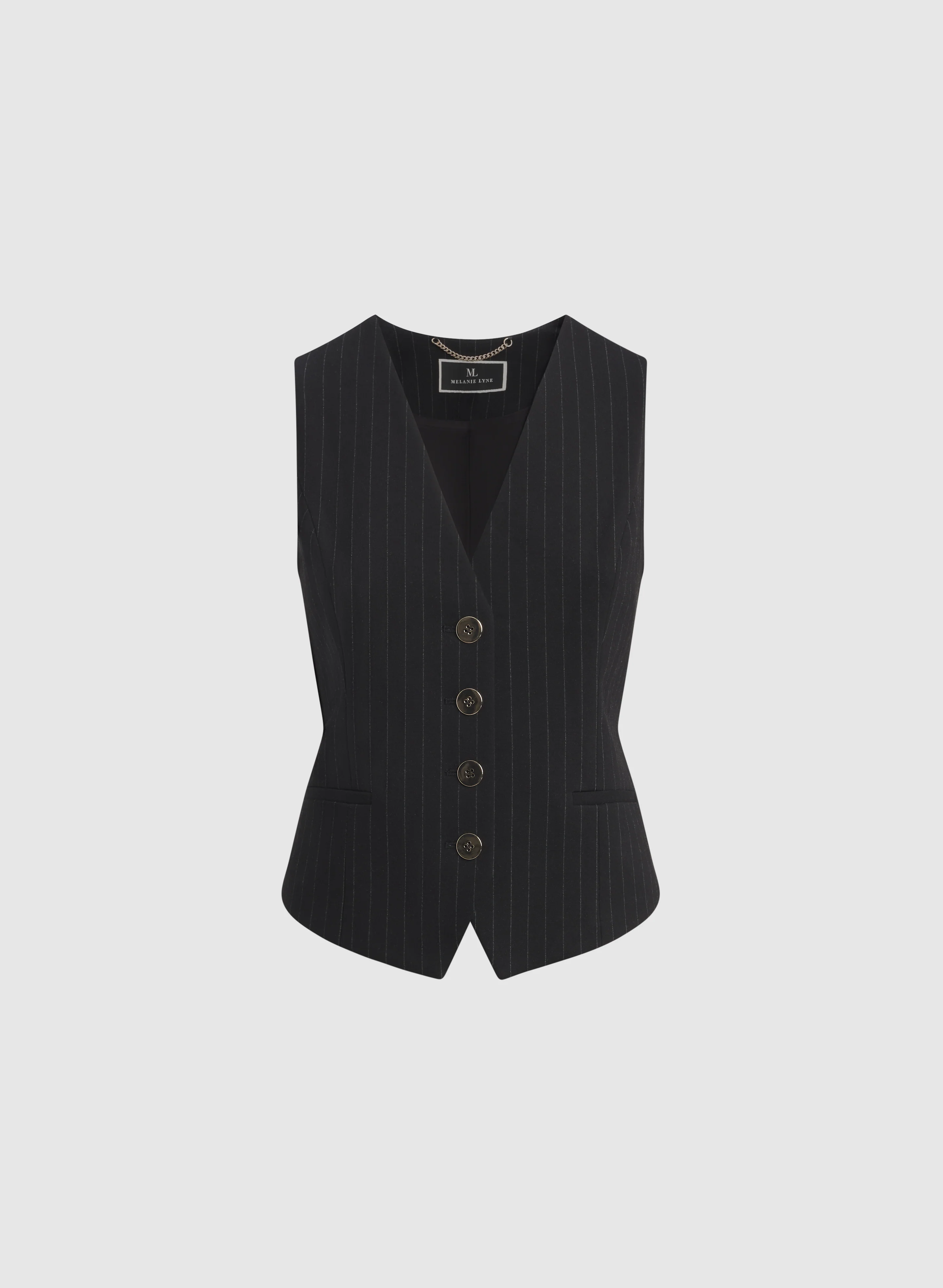 Pinstripe Button Vest - Image 6