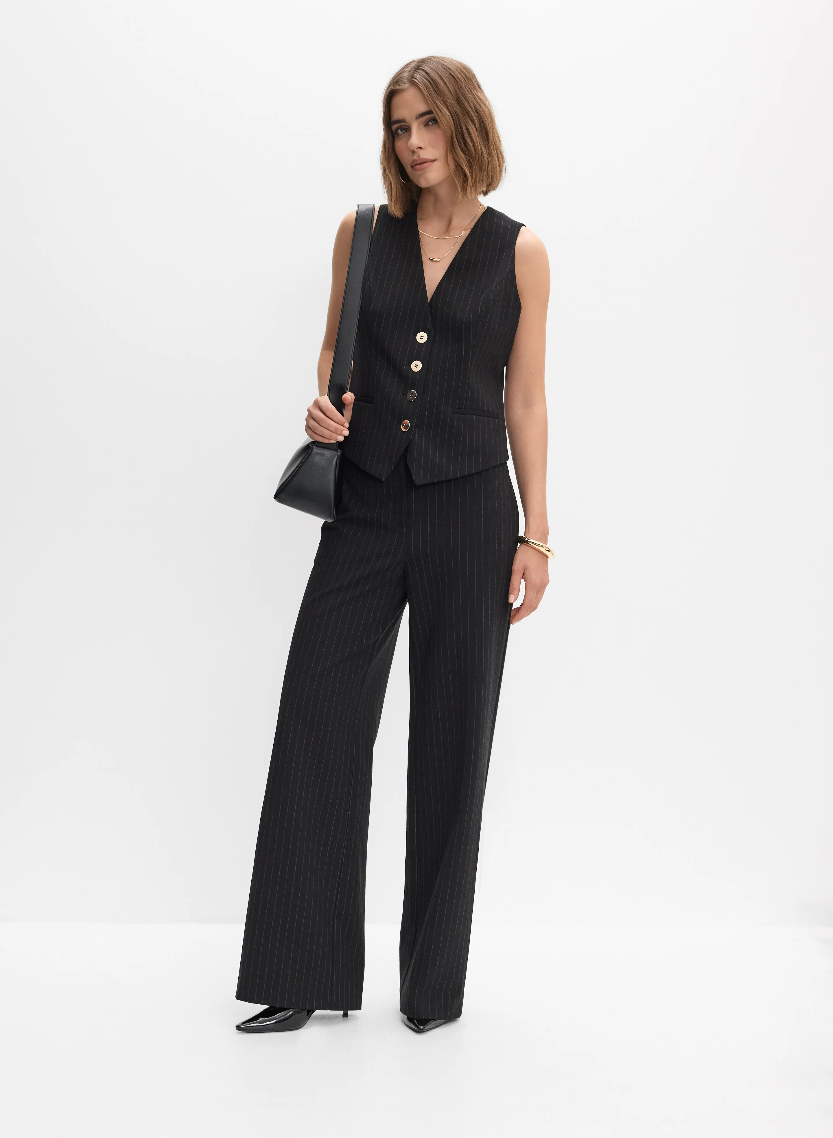 Pinstripe Button Vest - Image 8