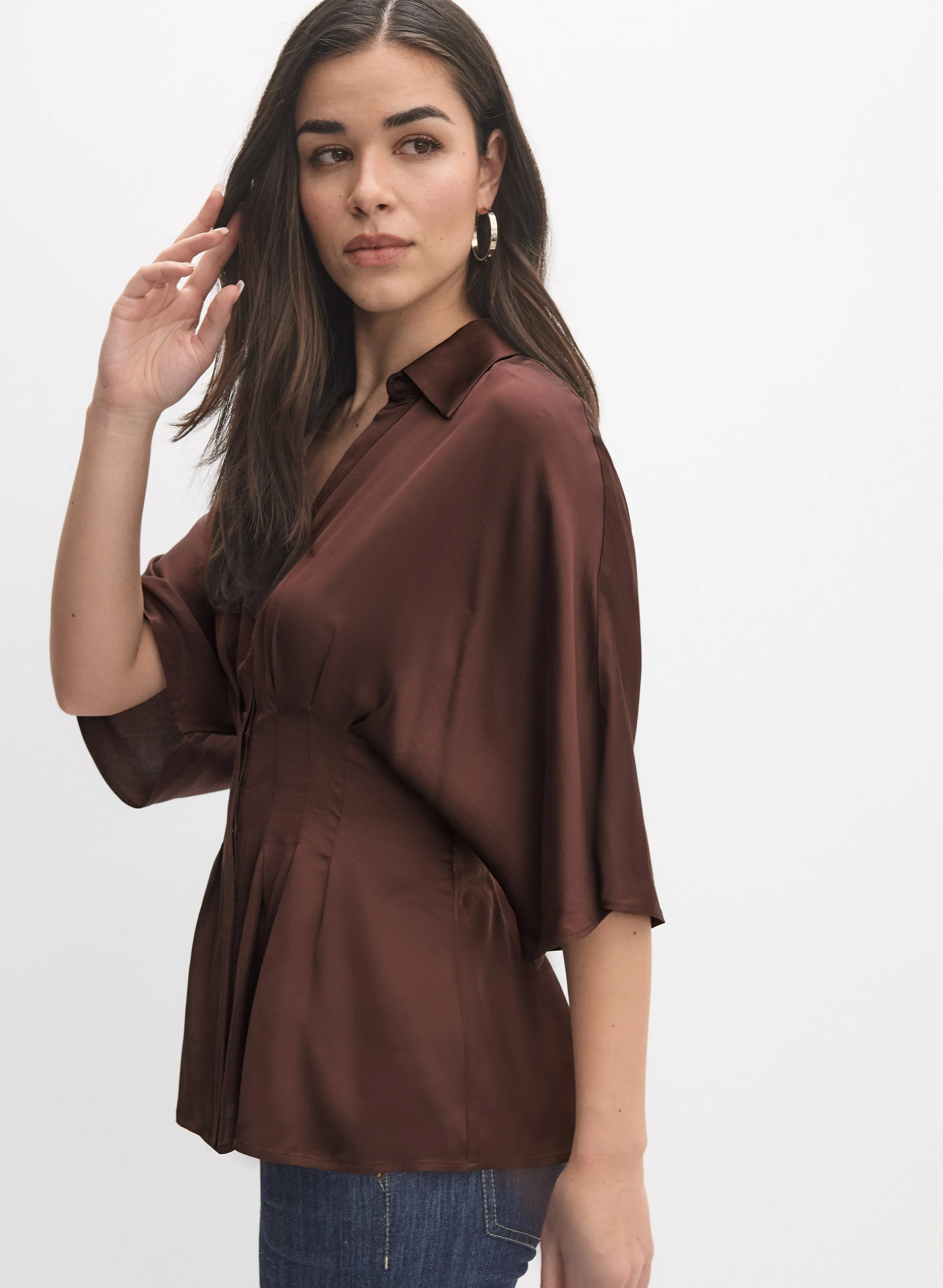 Pintuck Satin Blouse - Image 5