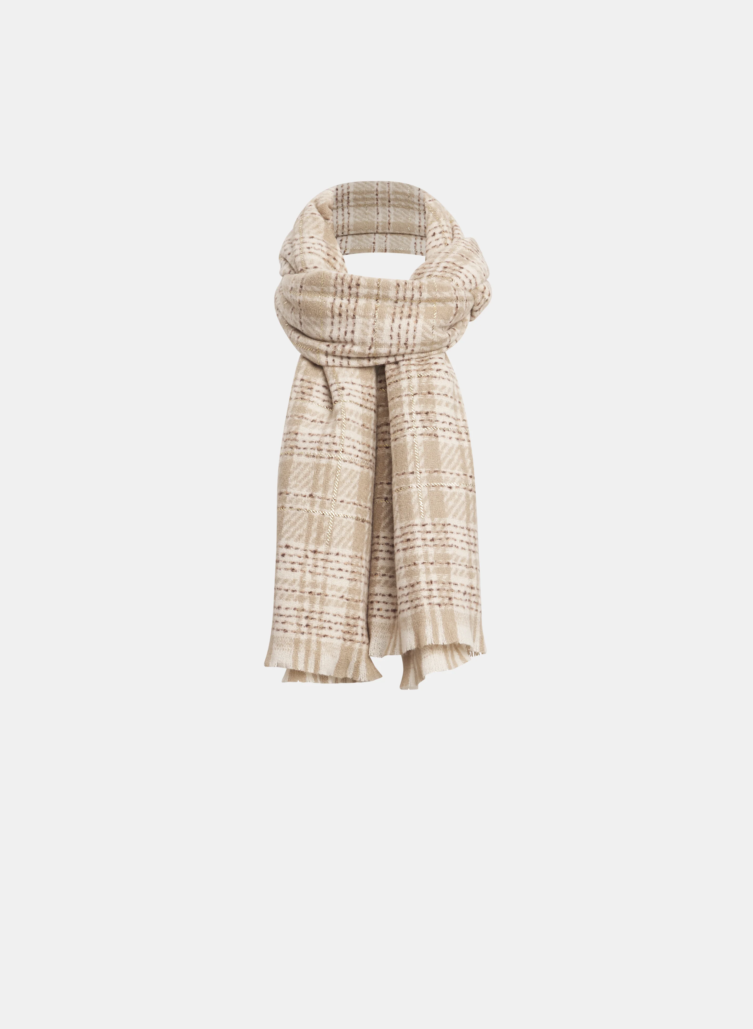 Plaid Lurex Scarf