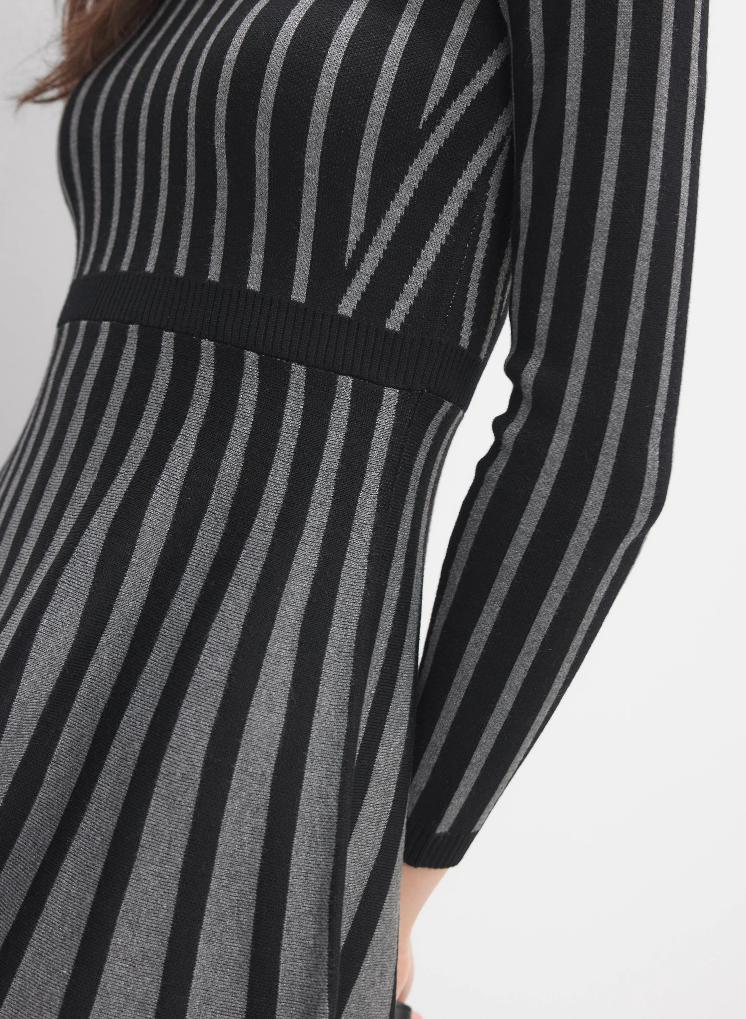 Pleated Stripe Dress - Image 2