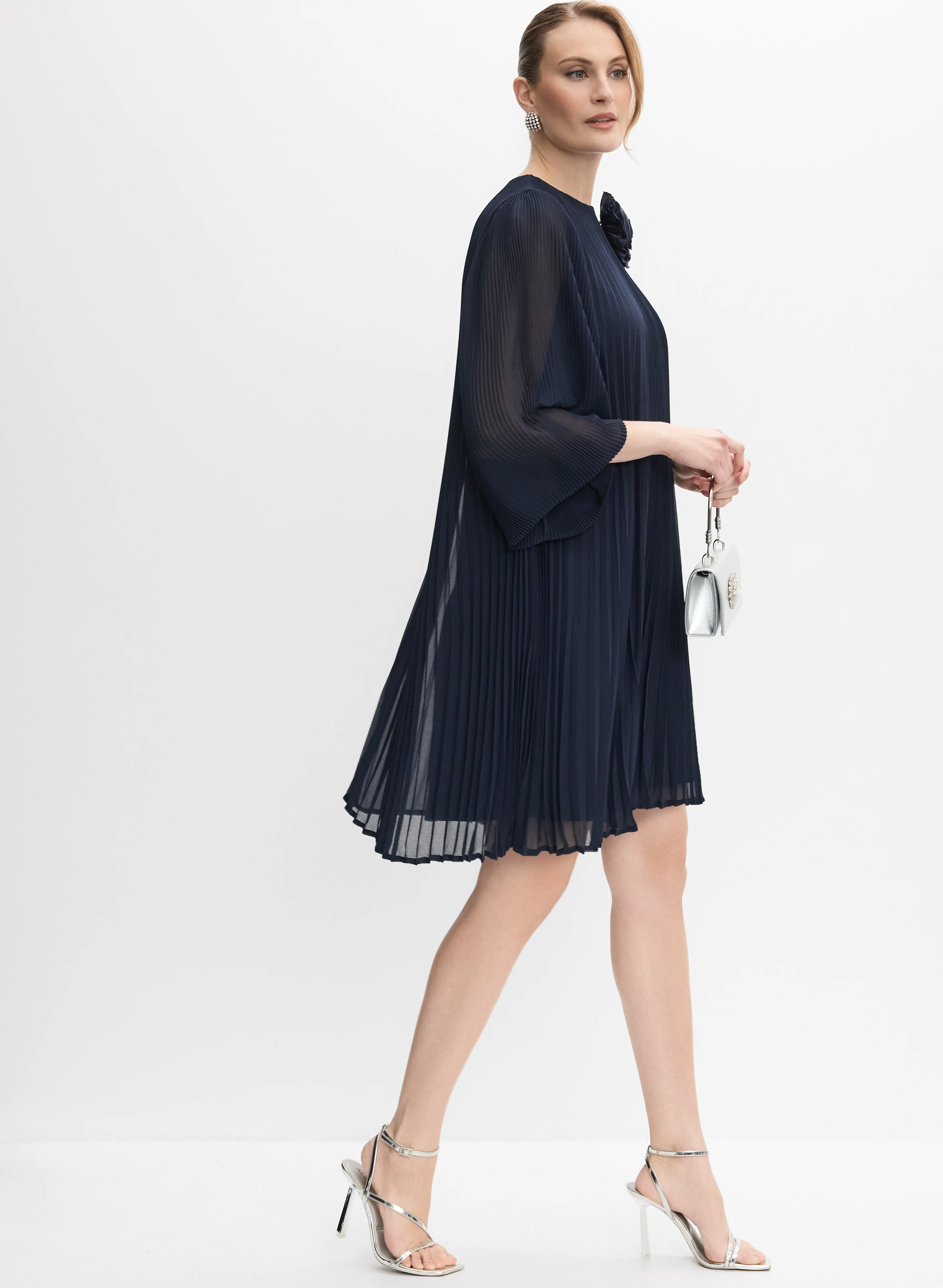 Plissé Chiffon Dress - Image 3