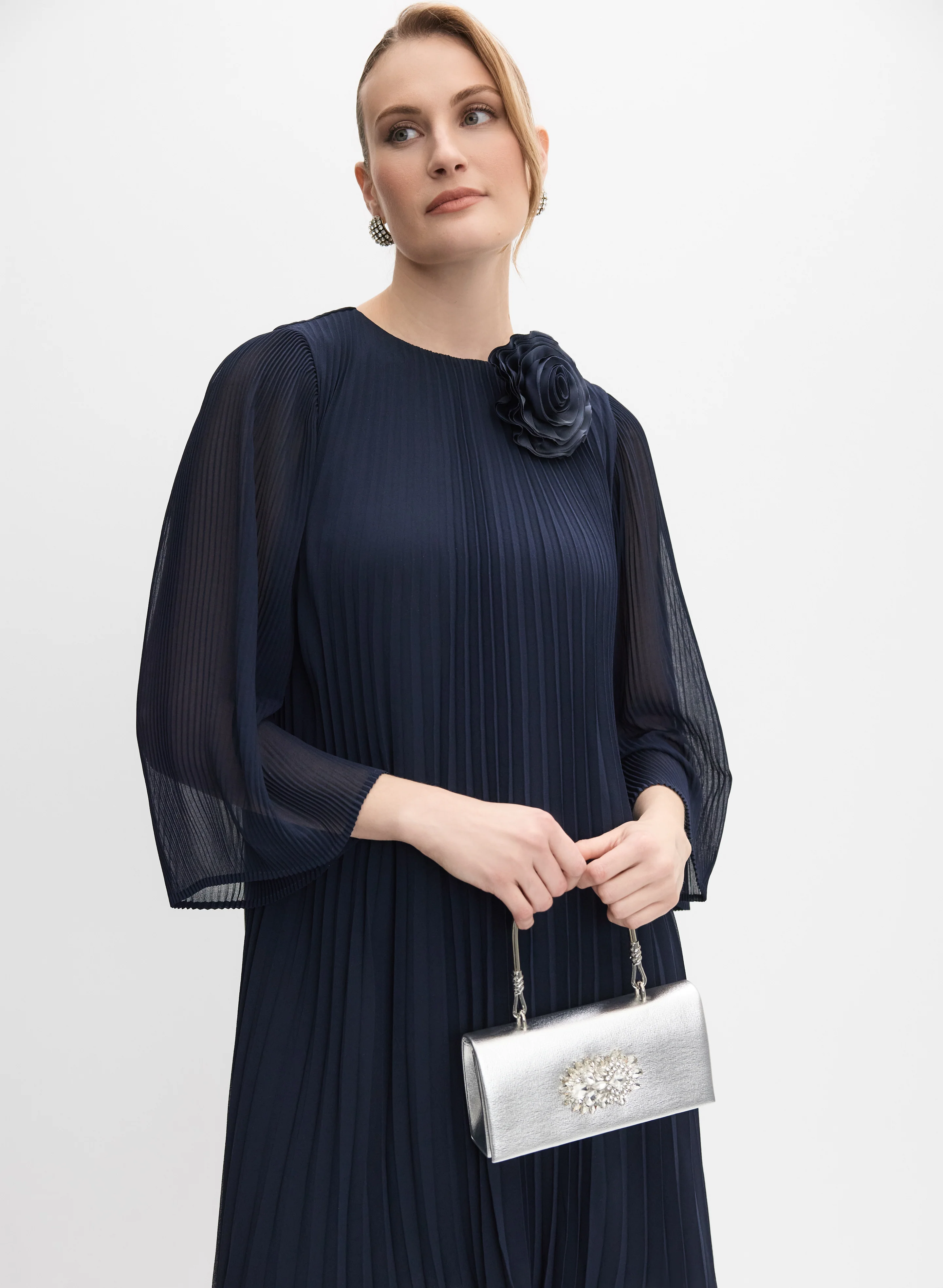 Plissé Chiffon Dress - Image 4