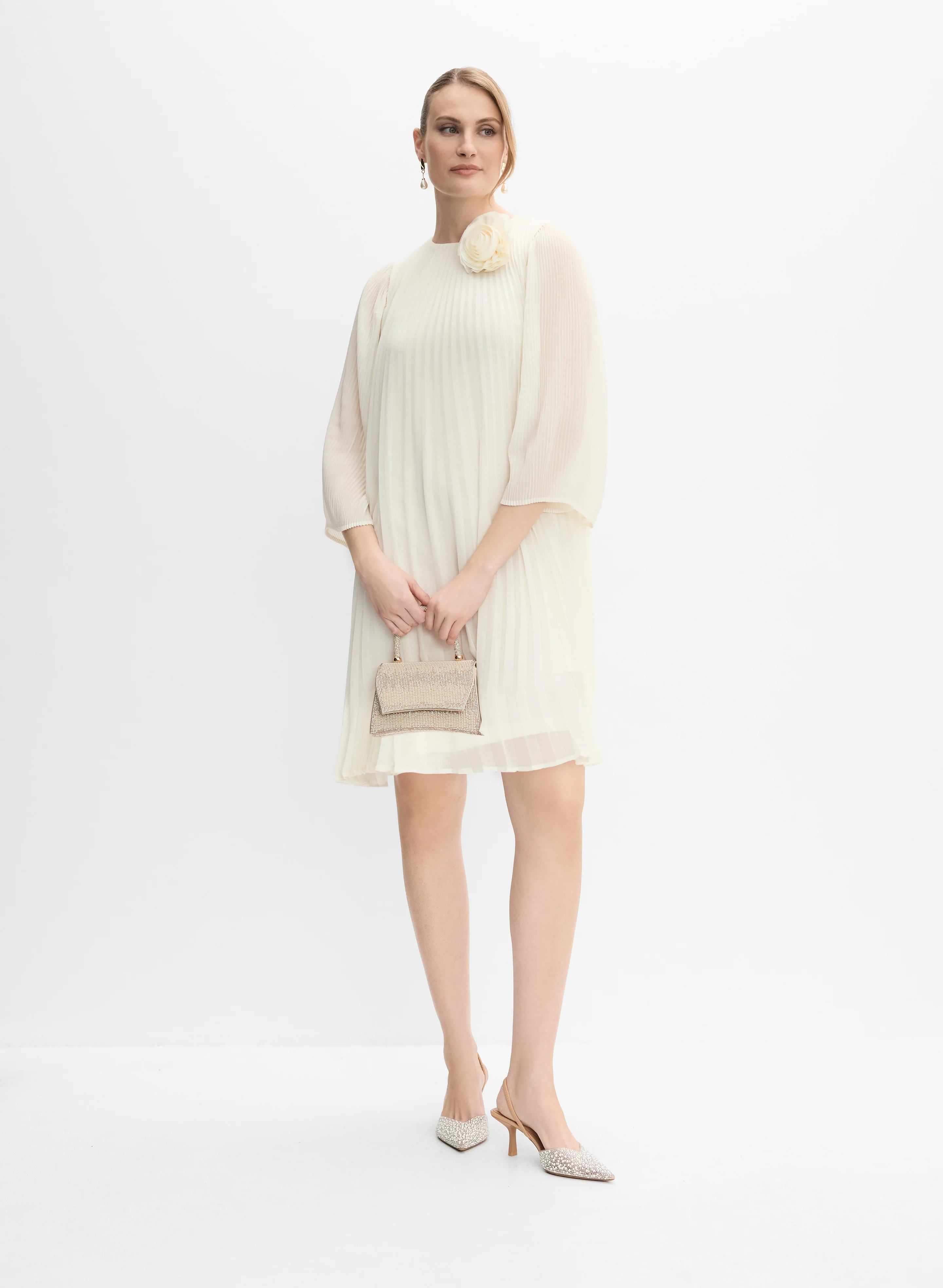 Plissé Chiffon Dress