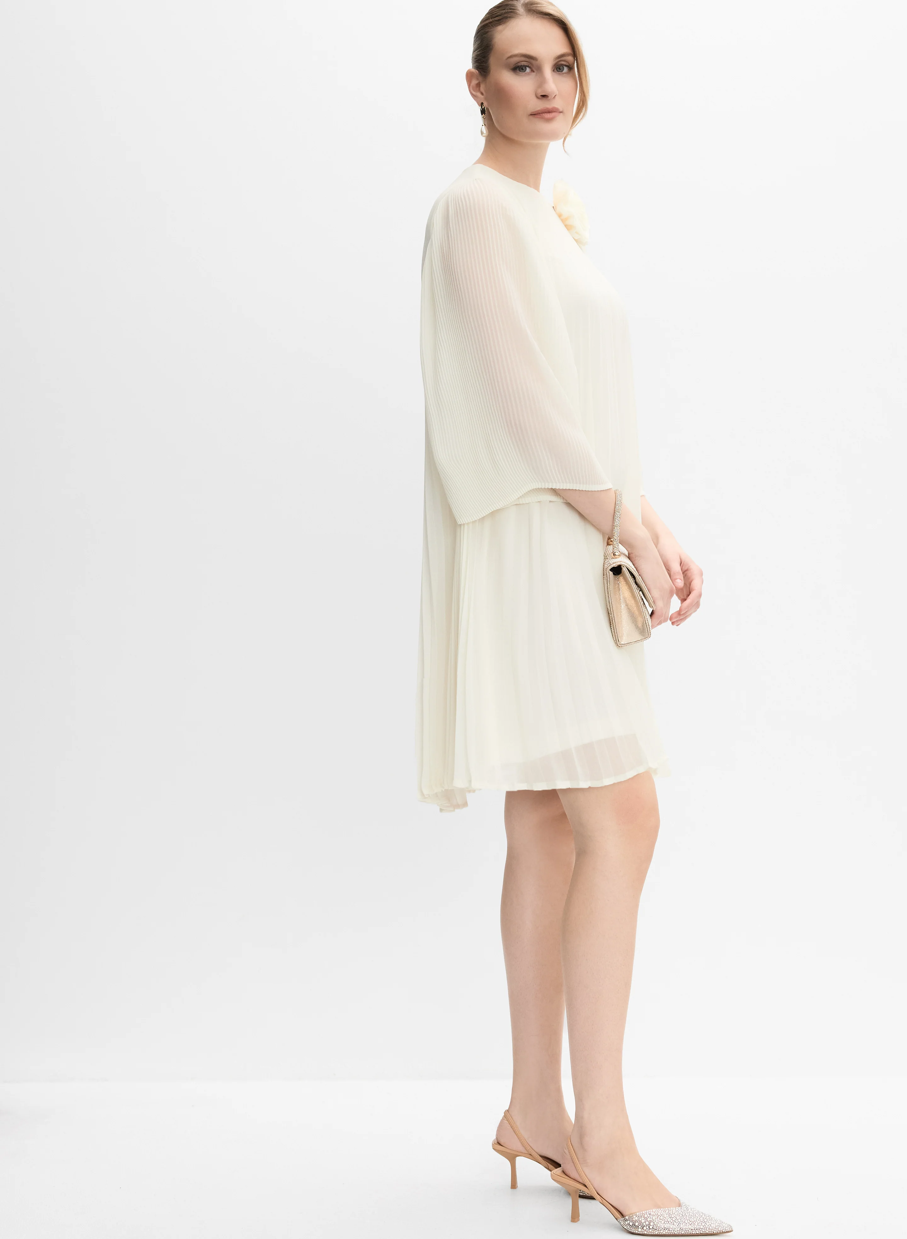 Plissé Chiffon Dress - Image 3