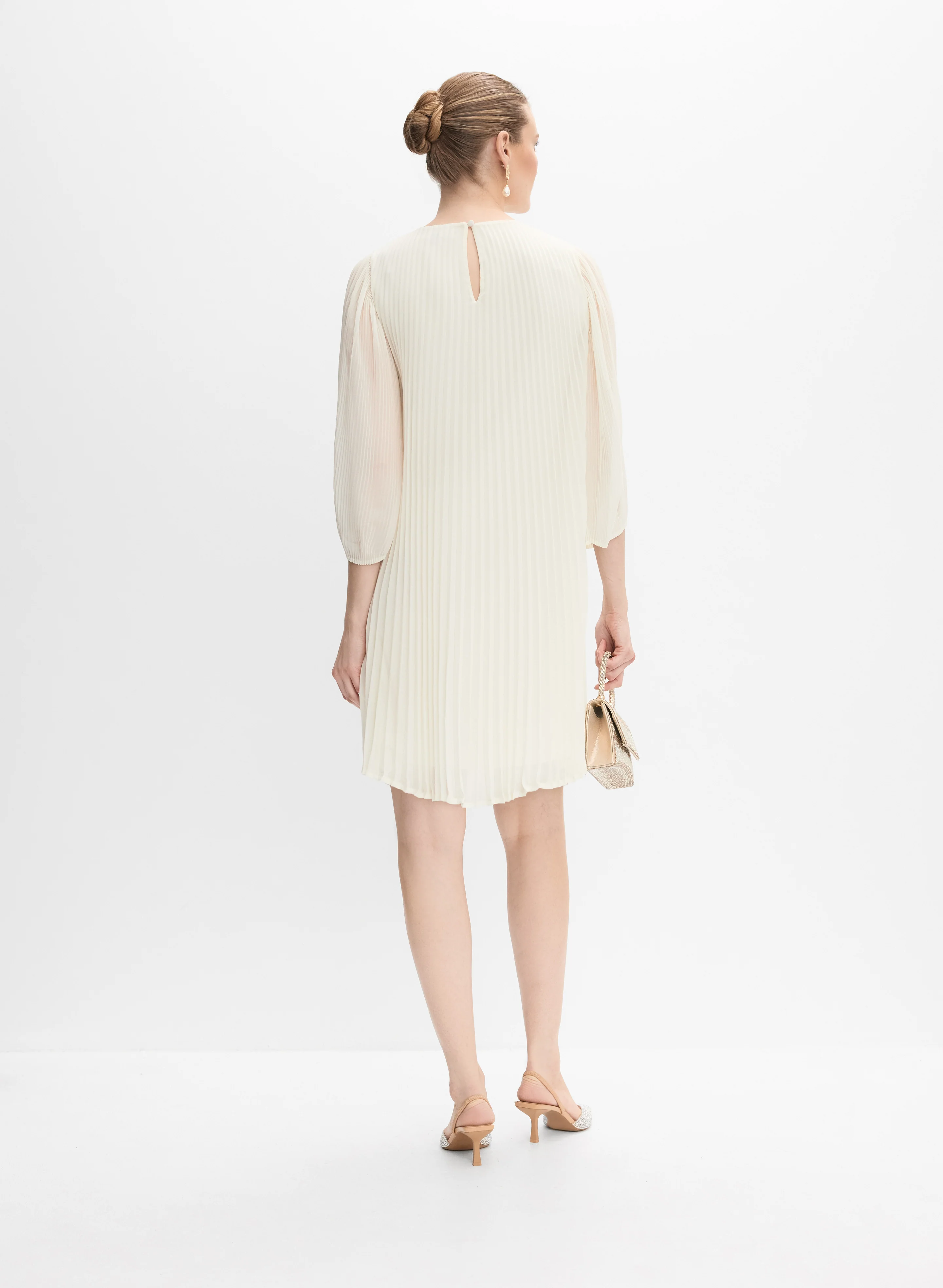 Plissé Chiffon Dress - Image 4