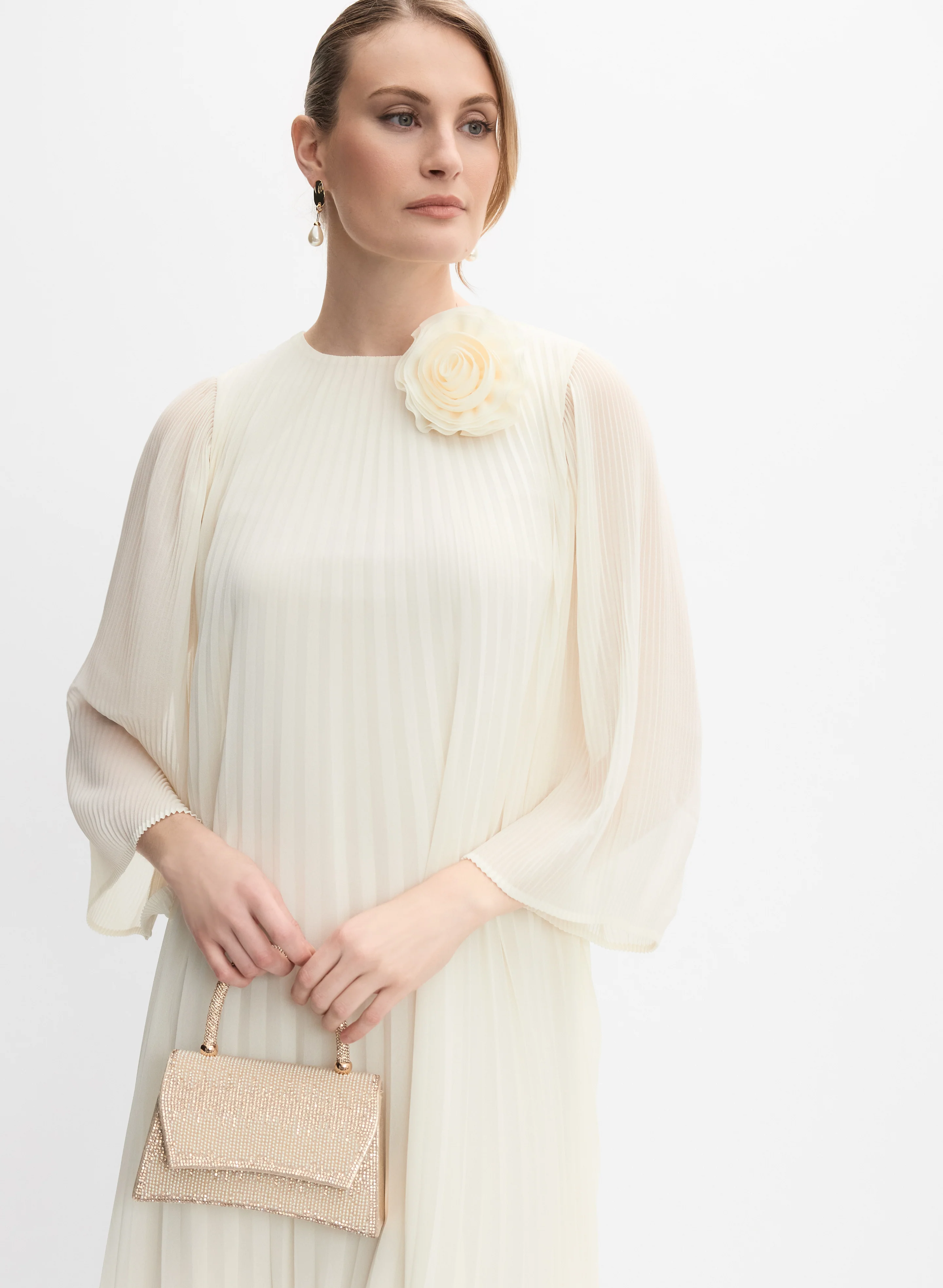 Plissé Chiffon Dress - Image 8