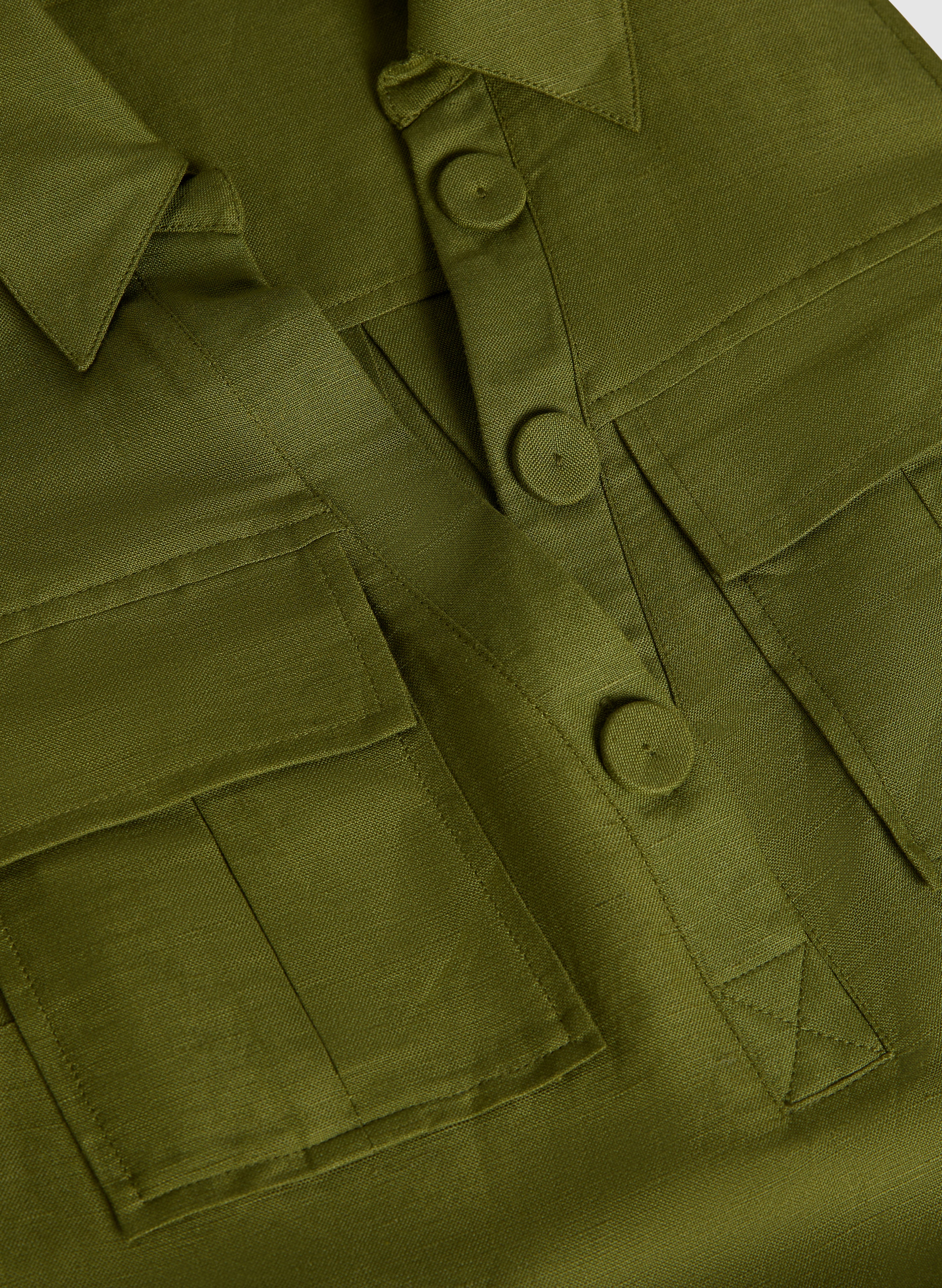 Linen Pocket Detail Dress - Image 6