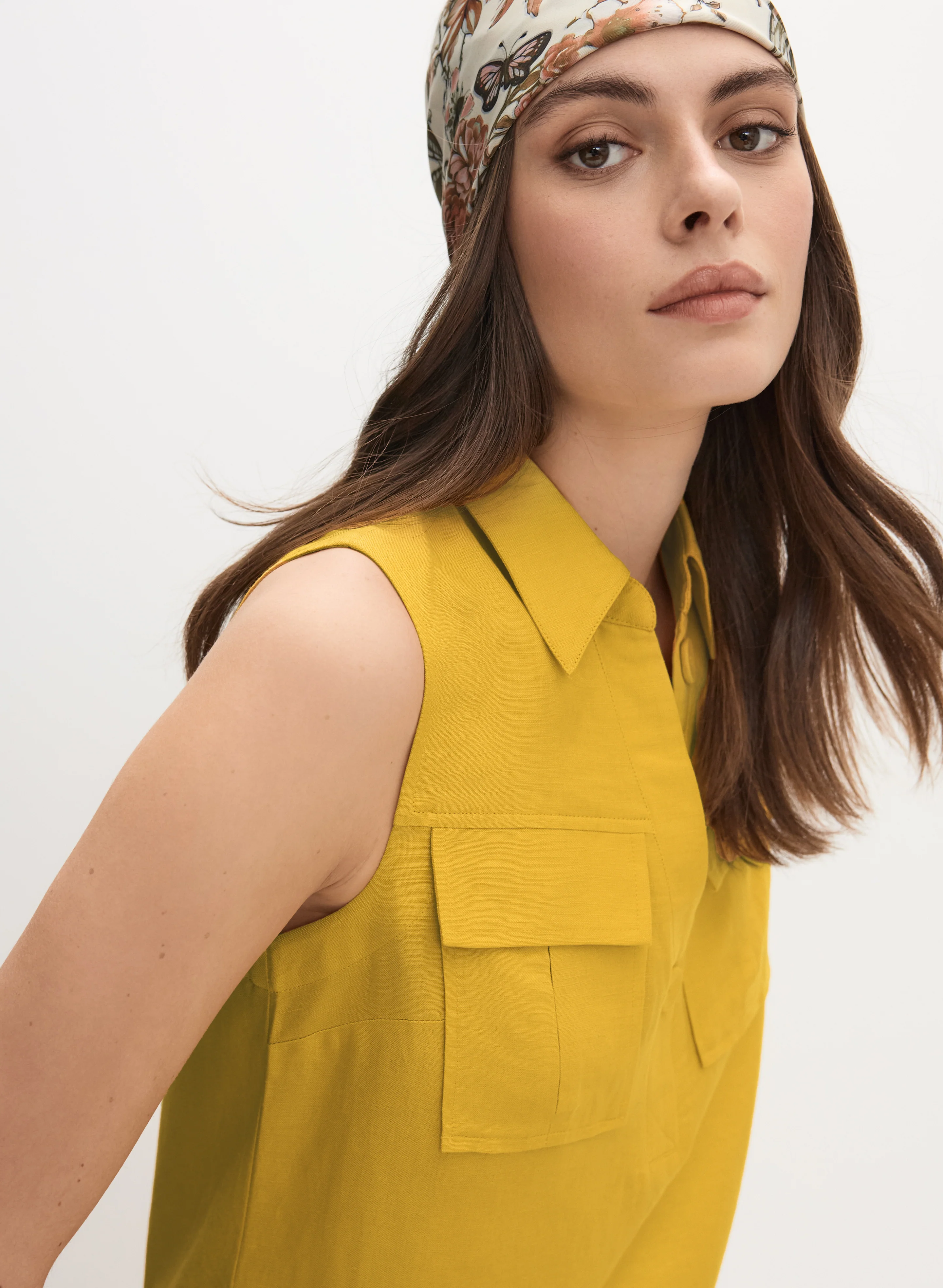 Linen Pocket Detail Dress - Image 3