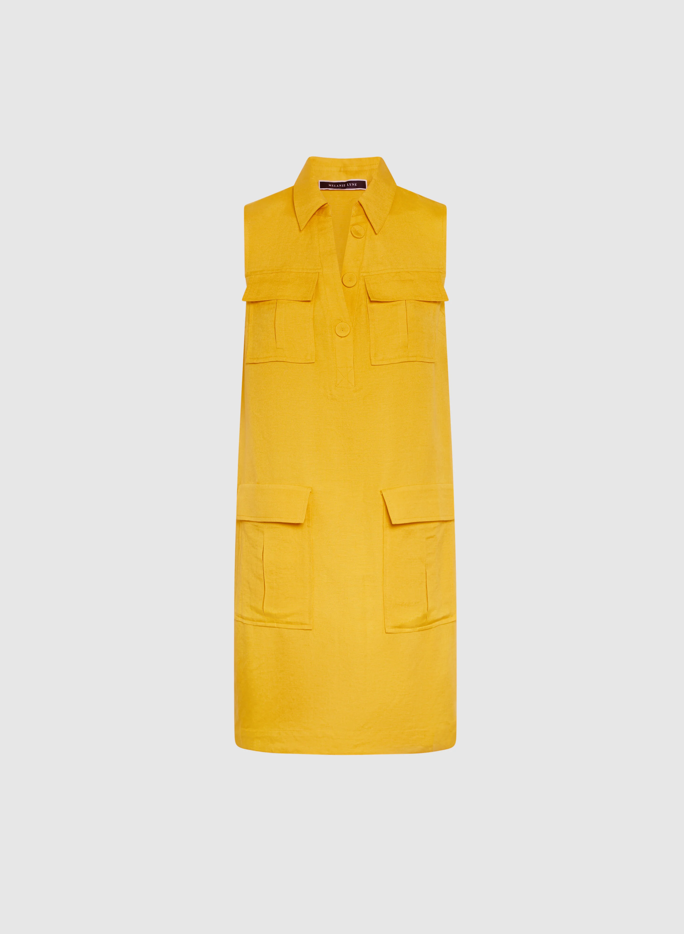 Linen Pocket Detail Dress - Image 5