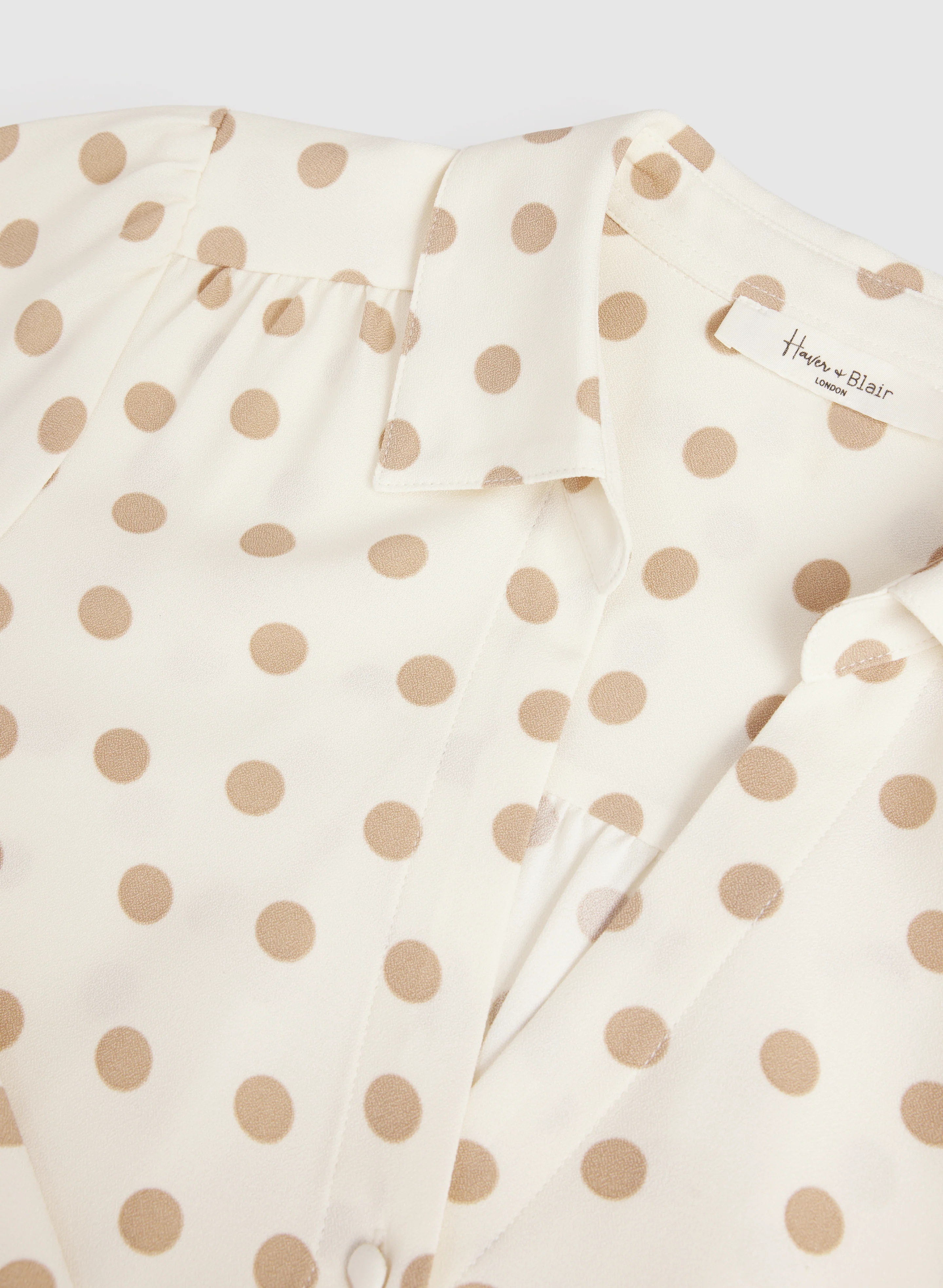 Polka Dot Button-Down Blouse - Image 7