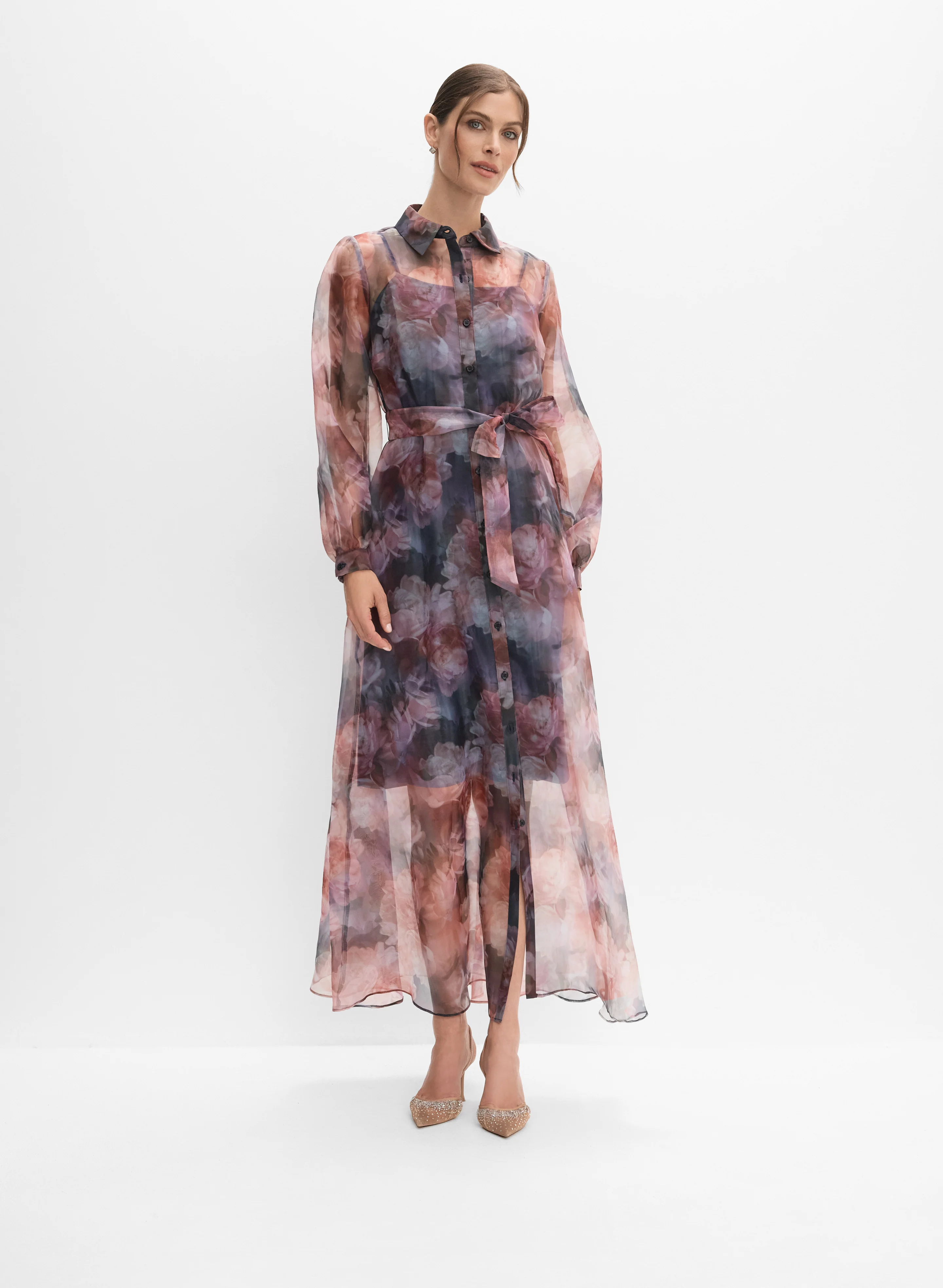 Printed Organza Dress