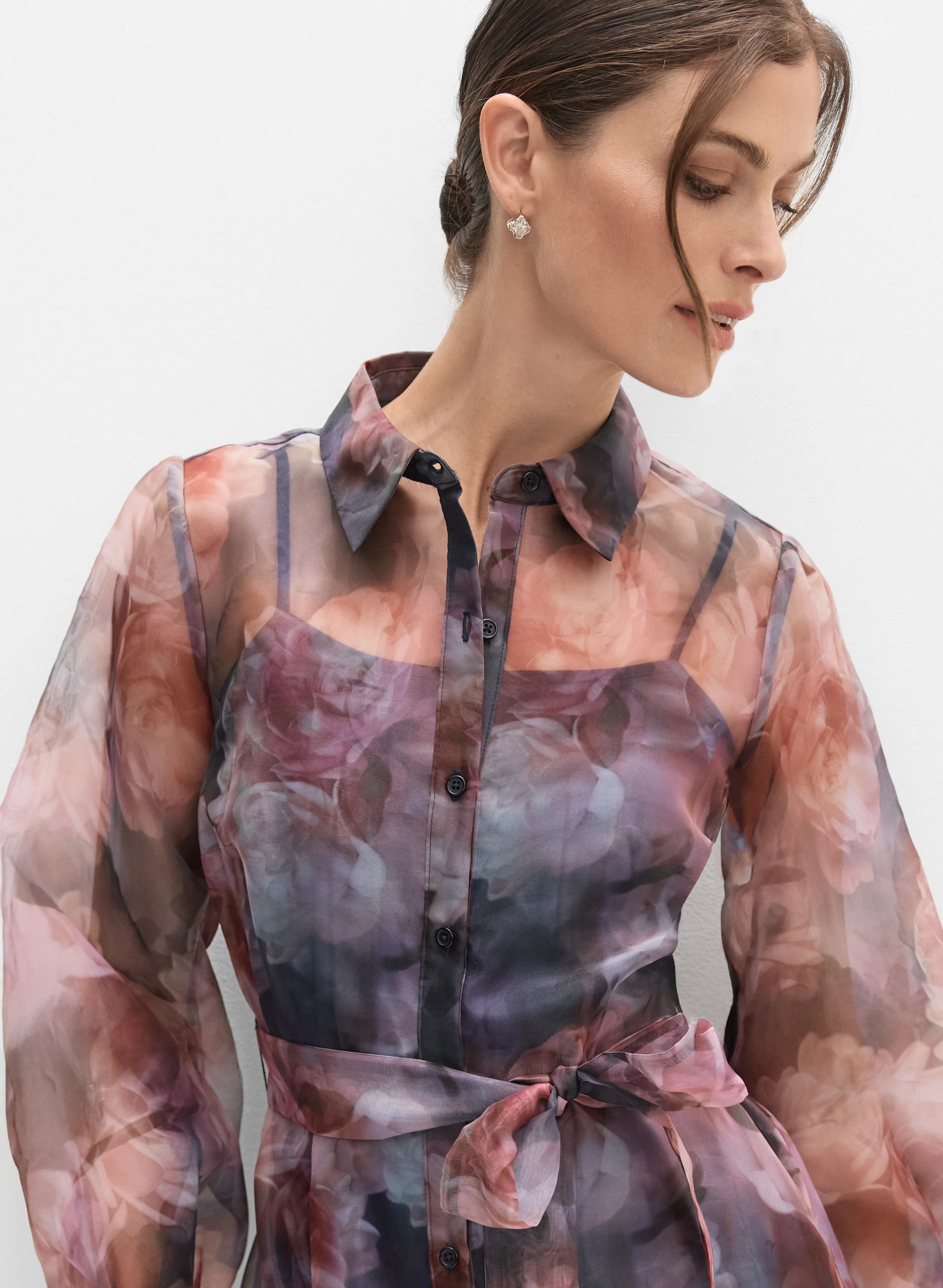 Printed Organza Dress - Image 3
