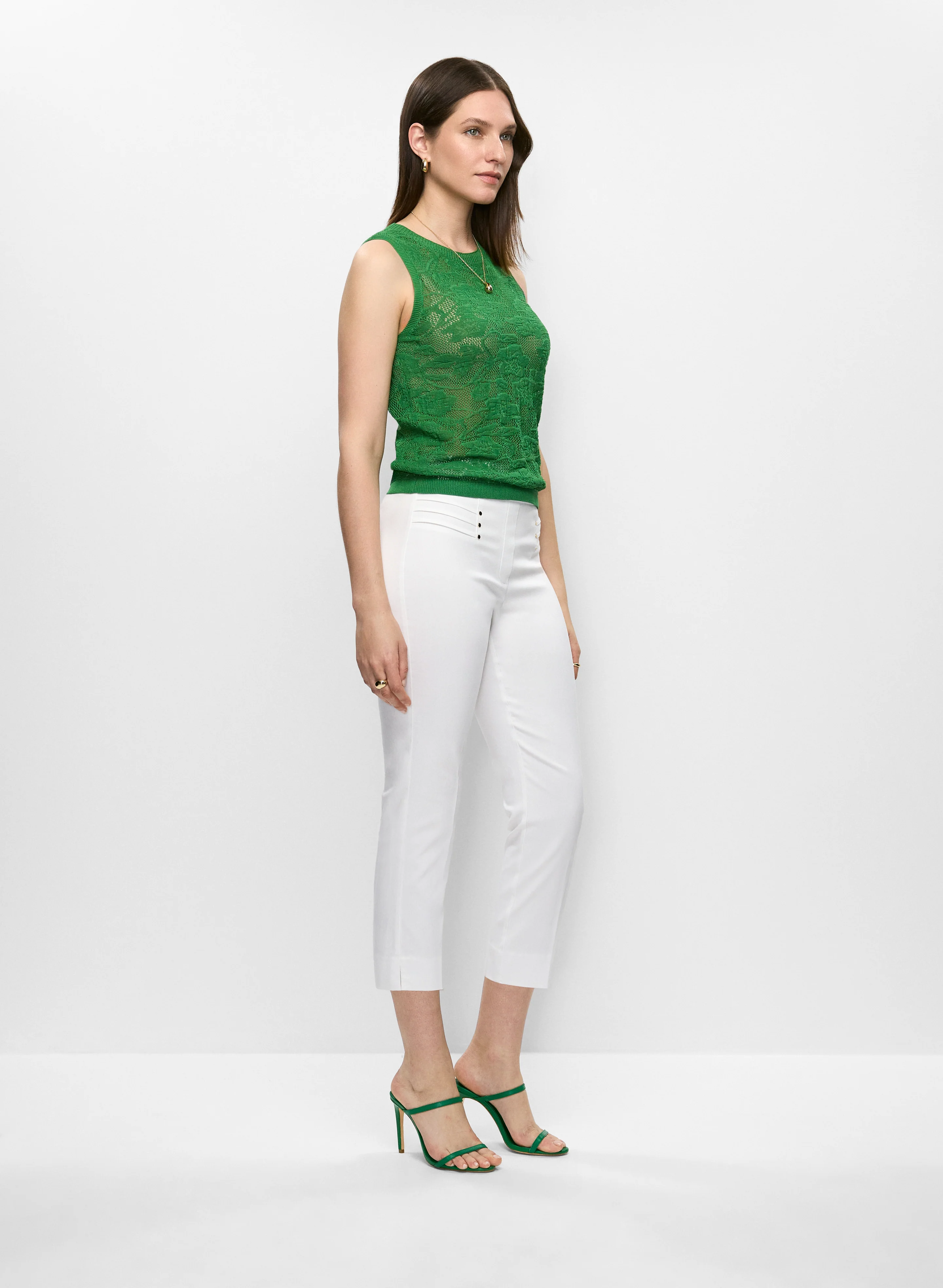 Pull-On Slit Hem Capris - Image 5