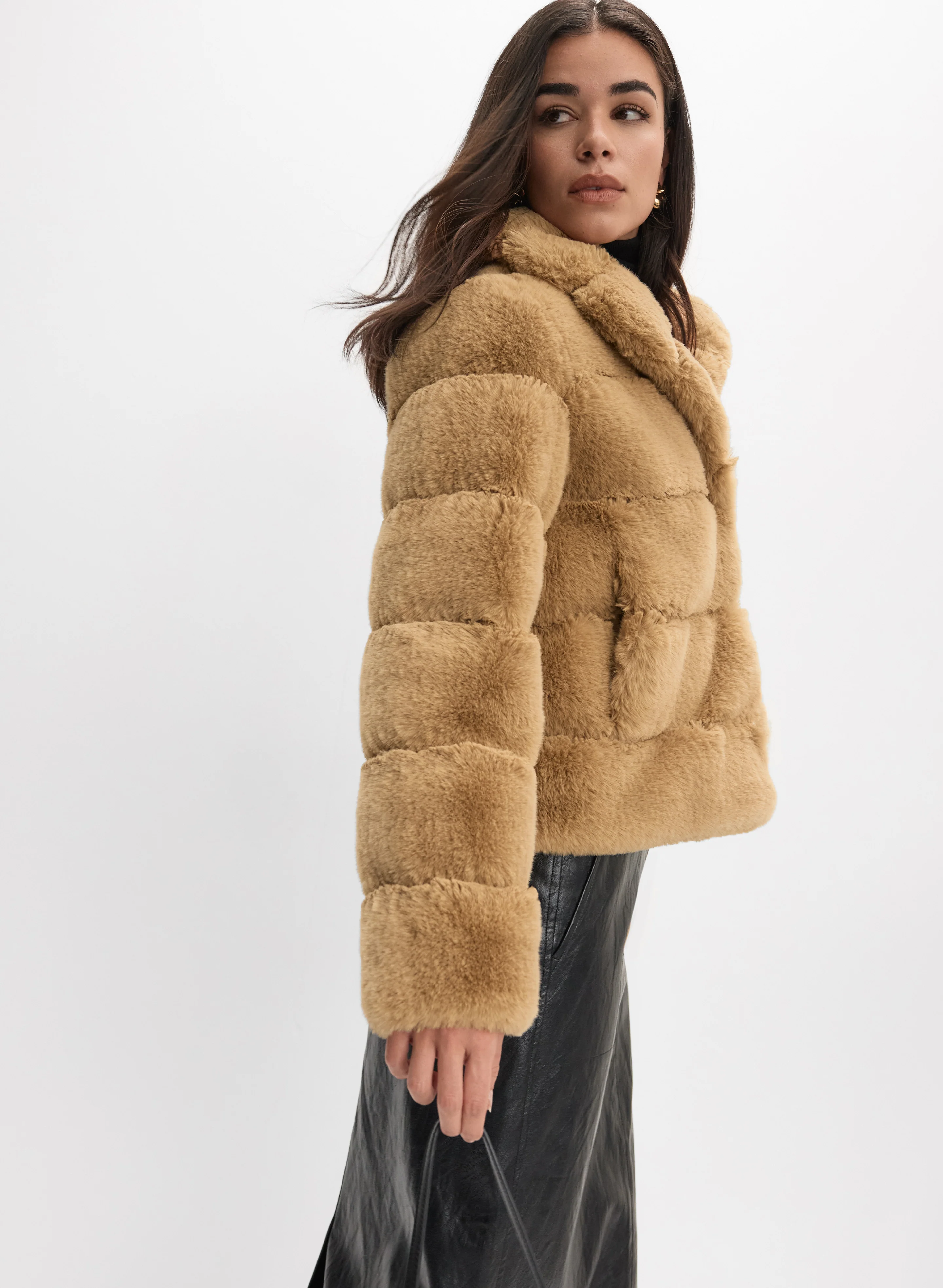 Quilted Faux Fur Coat - Image 7