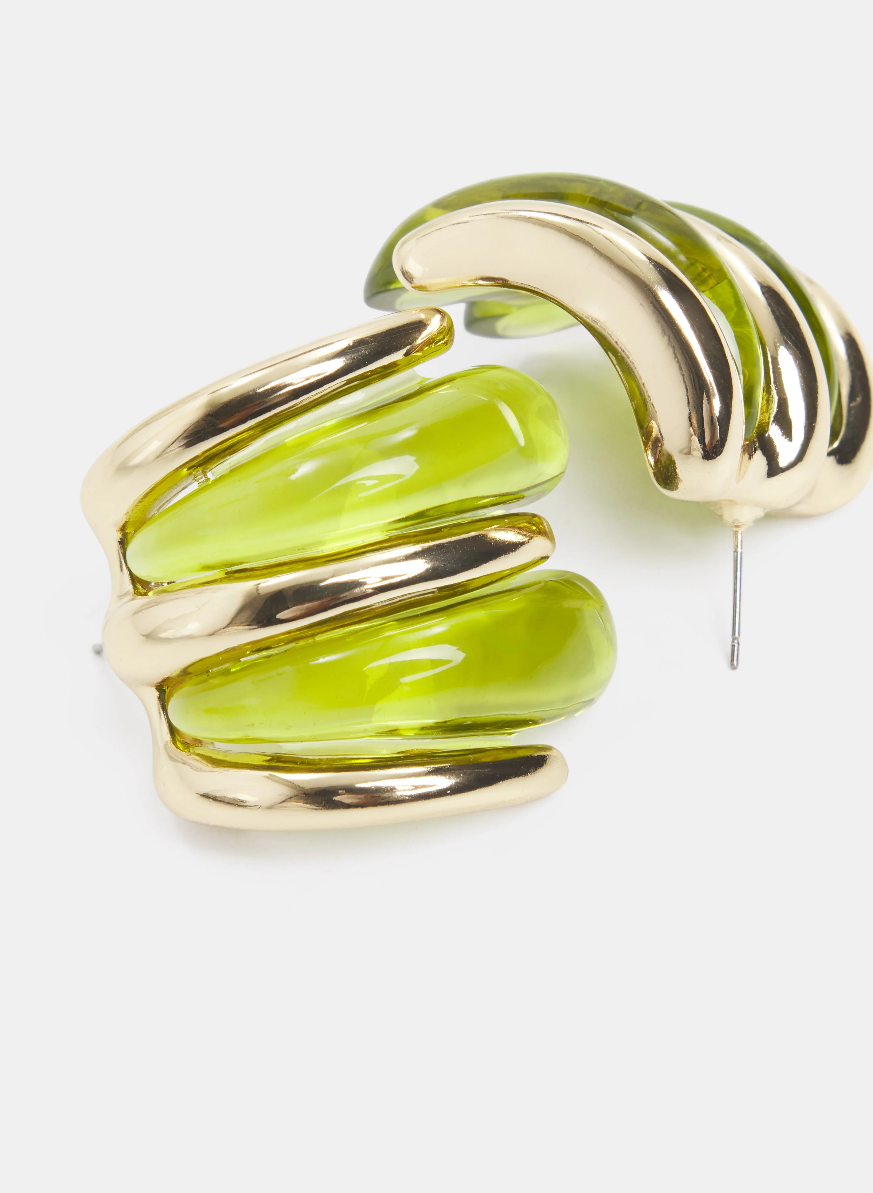 Resin Button Earrings - Image 2