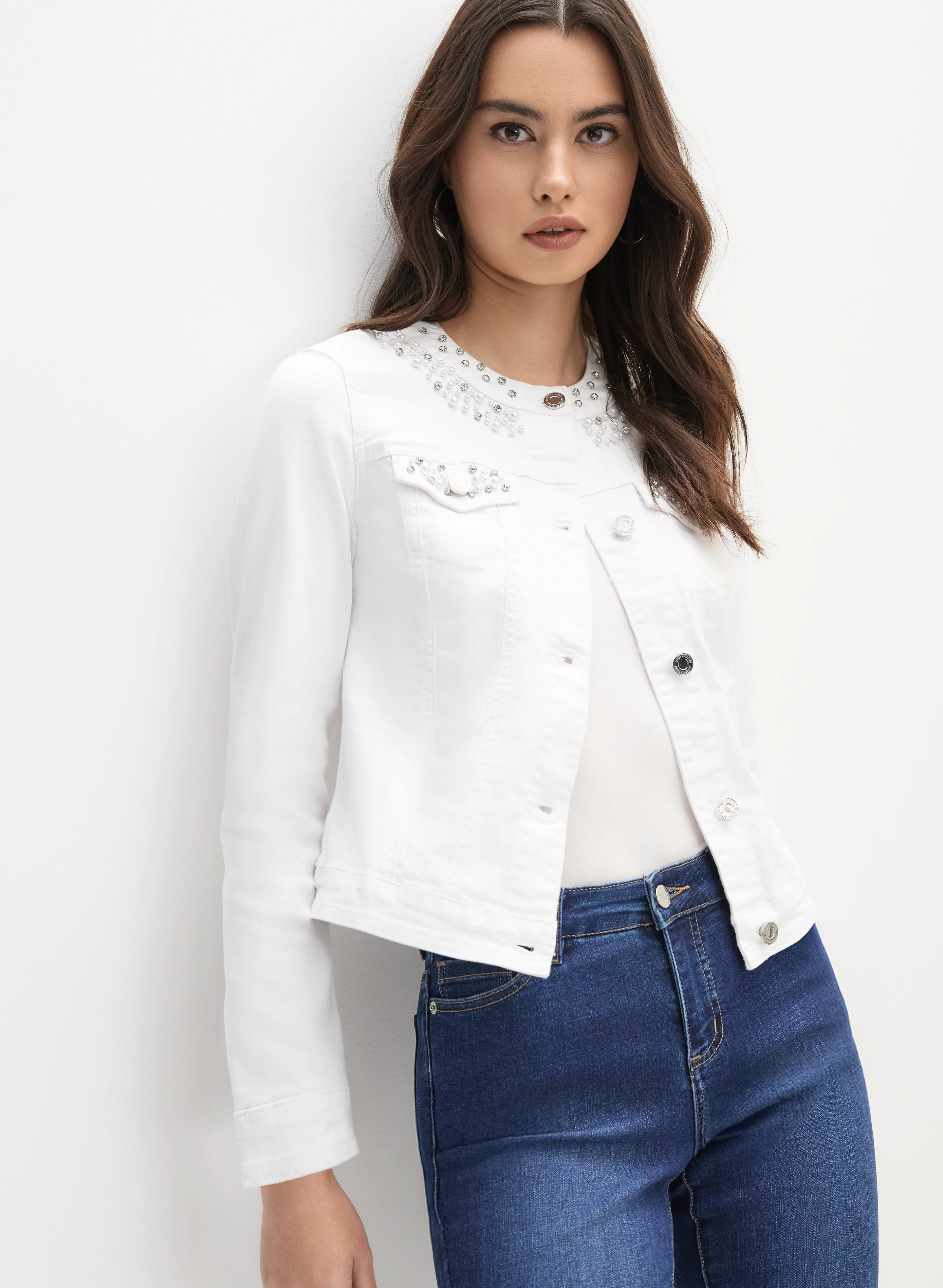 Joseph Ribkoff - Rhinestone Denim Jacket - Image 5