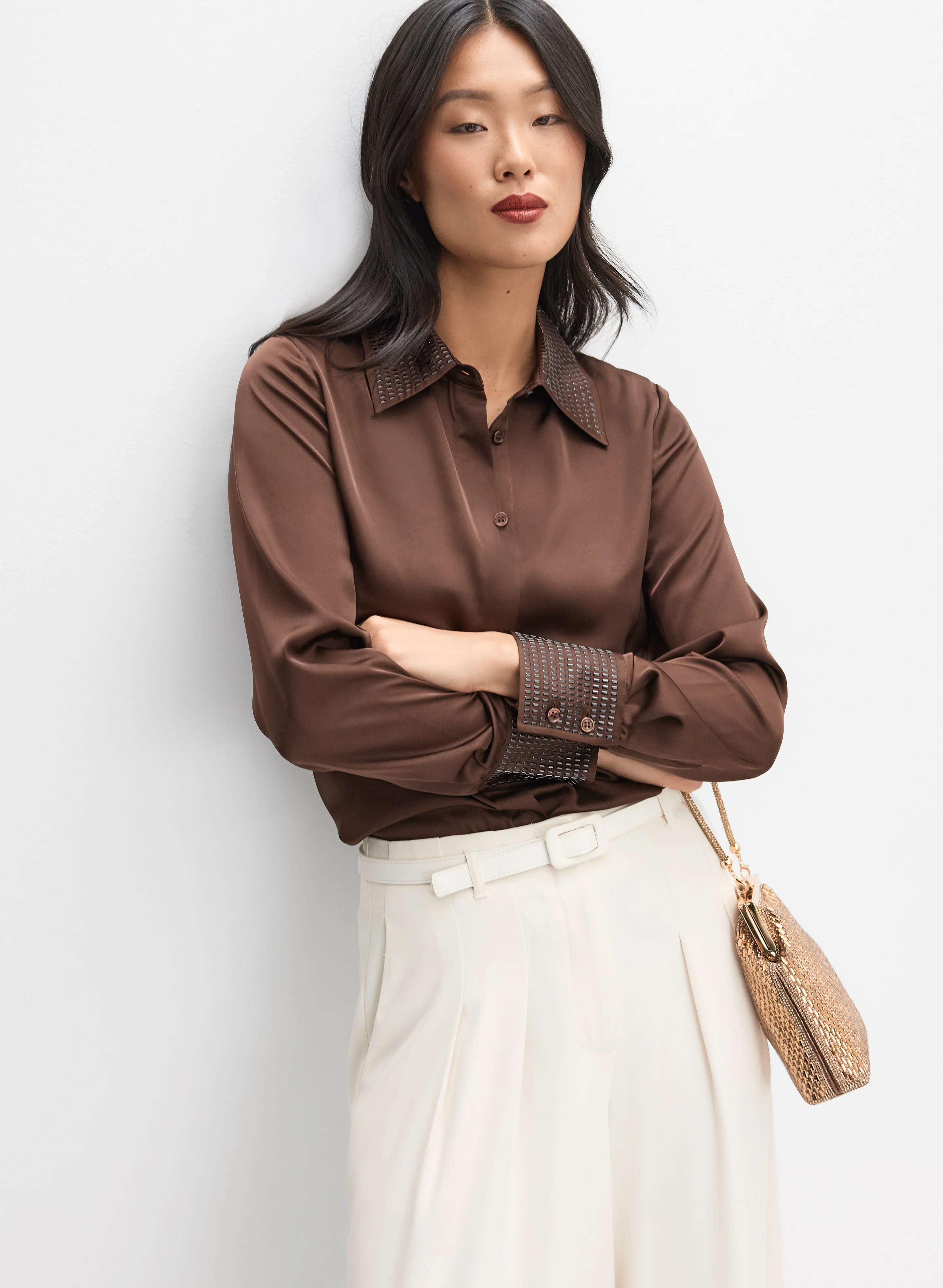 Rhinestone Detail Blouse