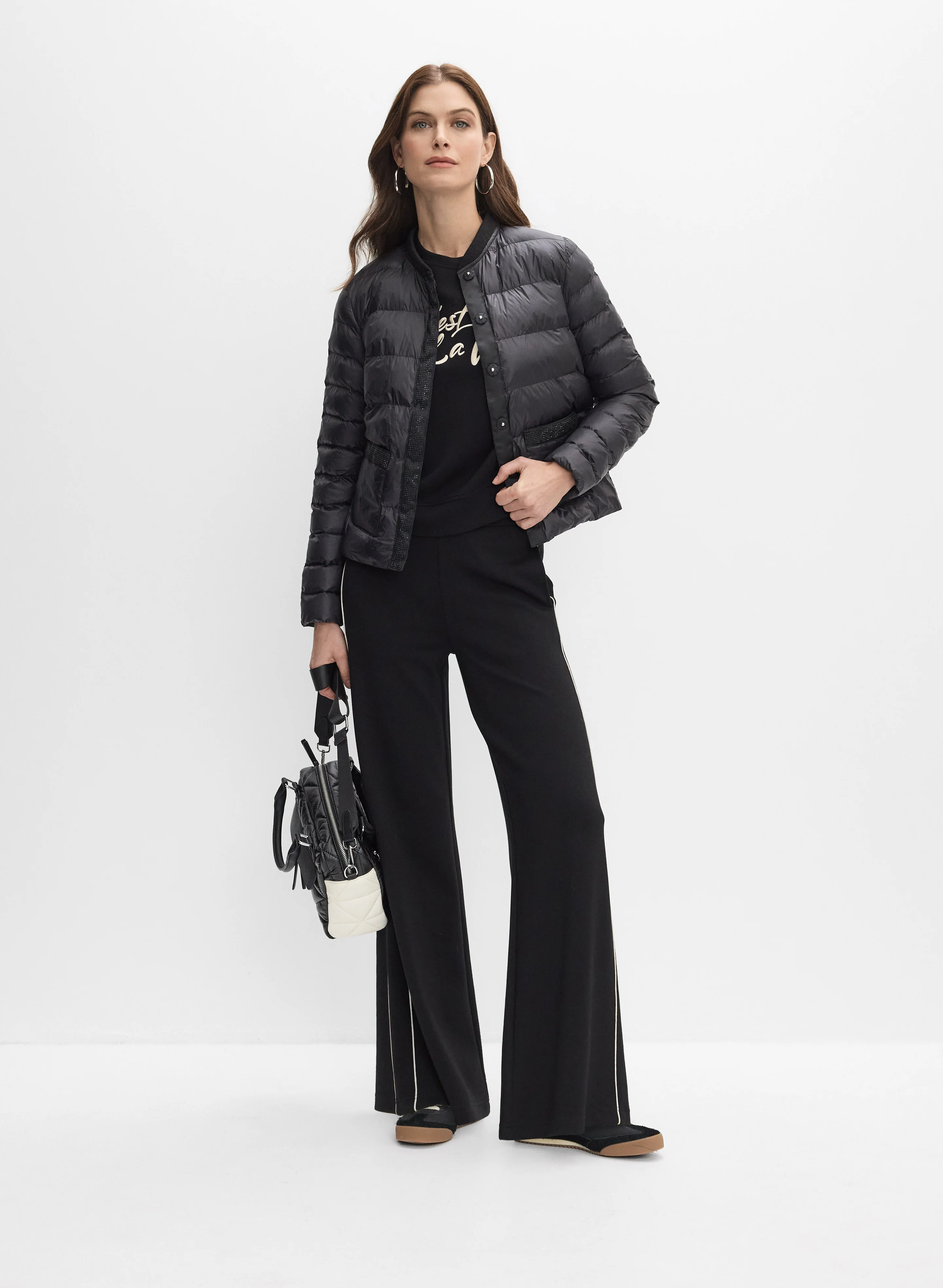 Rhinestone Detail Puffer Coat - Image 3